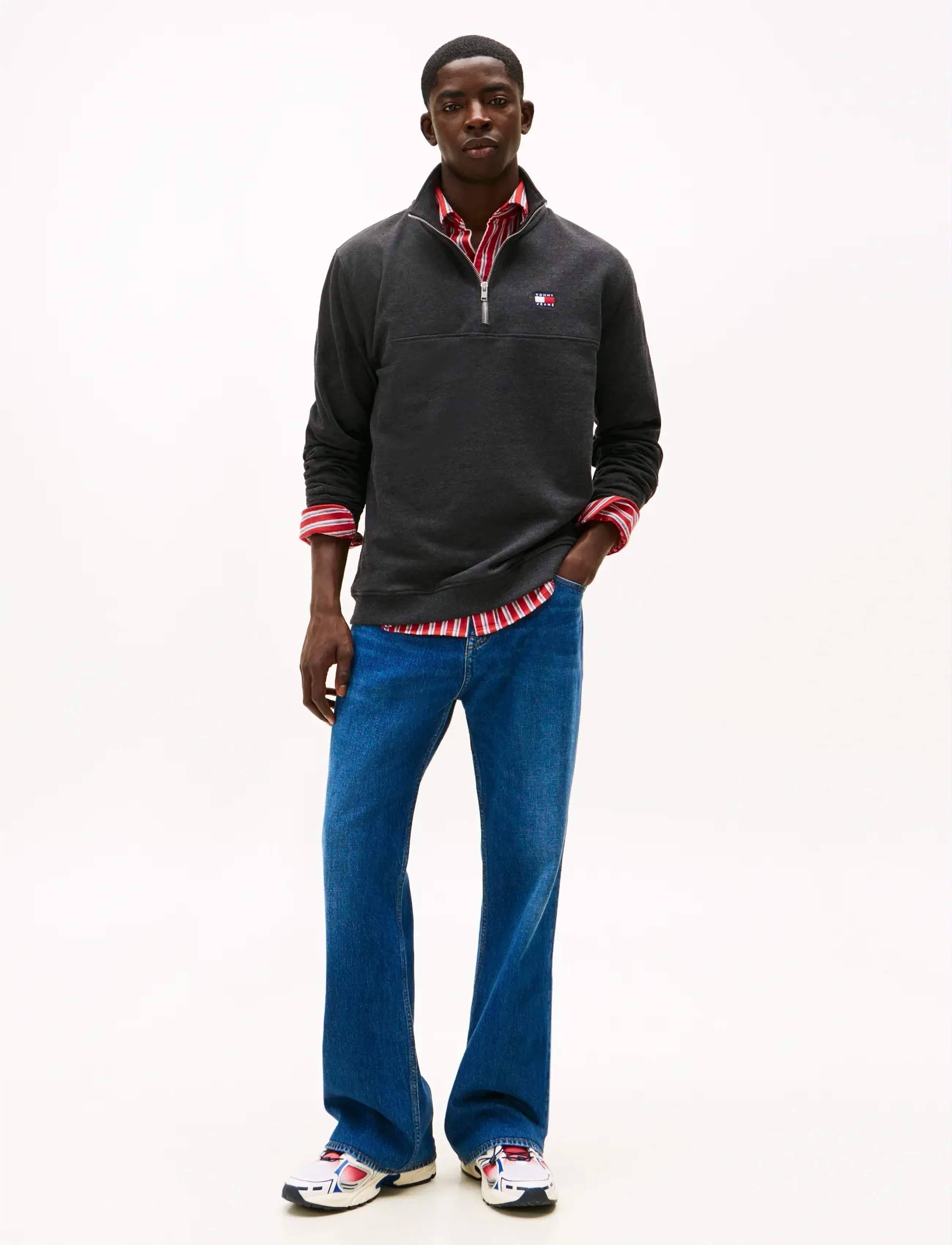 Tommy Jeans - TJM REG BADGE QZ EXT - osta stiili järgi - black htr - 2