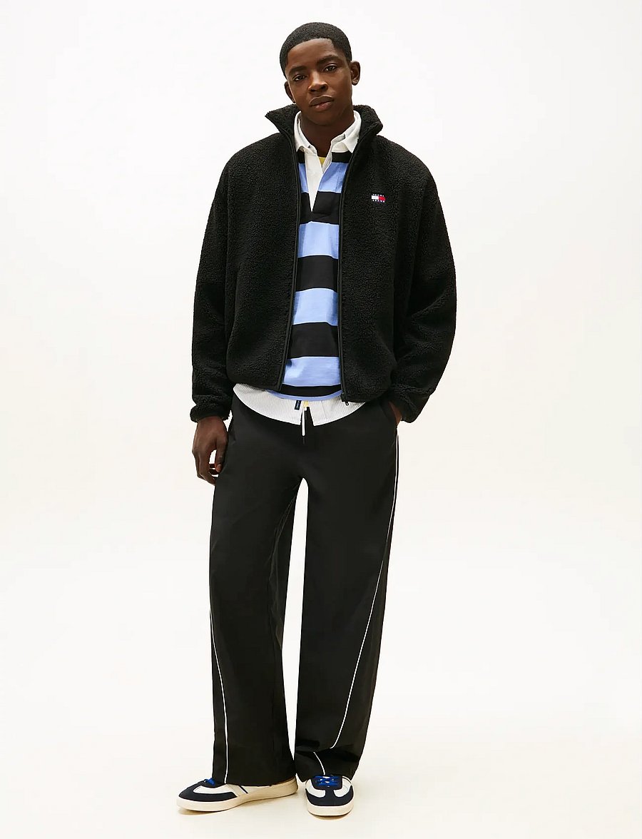 Tommy Jeans - TJM RLX BADGE ZIP-THRU TEDDY EXT - teddy kampsunid - black - 0