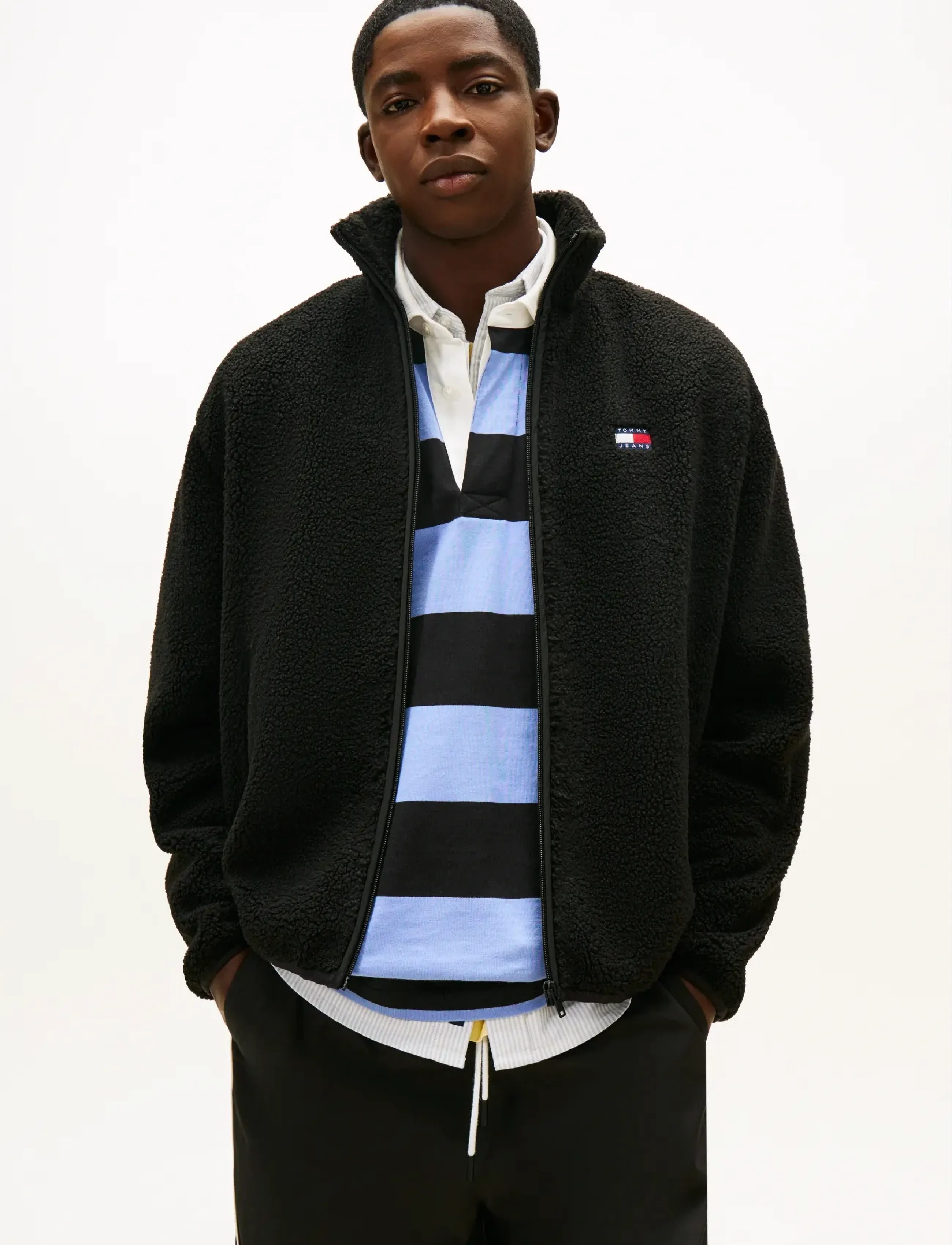 Tommy Jeans - TJM RLX BADGE ZIP-THRU TEDDY EXT - teddy kampsunid - black - 4