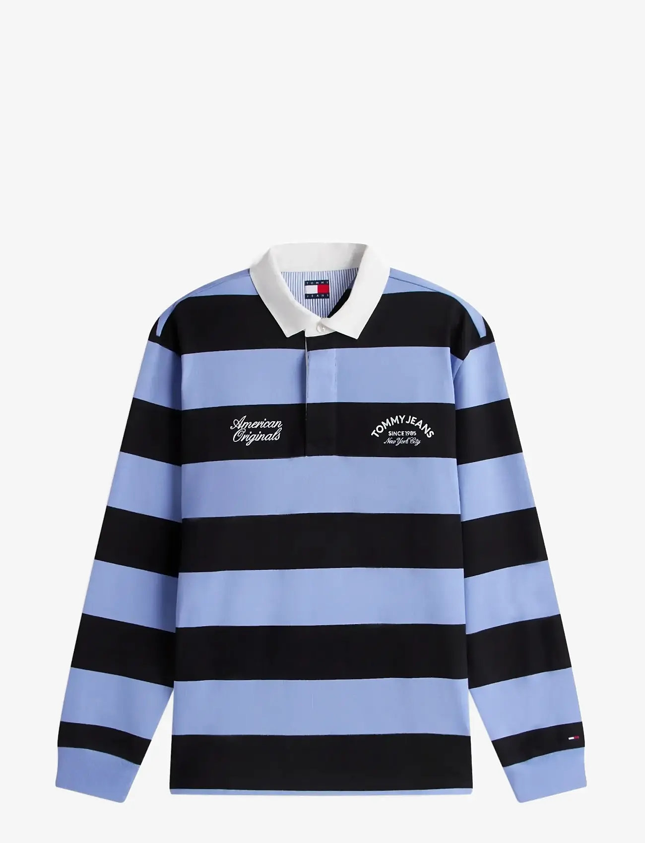 Tommy Jeans - TJM RLX STRIPE GRAPHIC RUGBY EXT - langærmede poloer - nordic iris stripe - 1