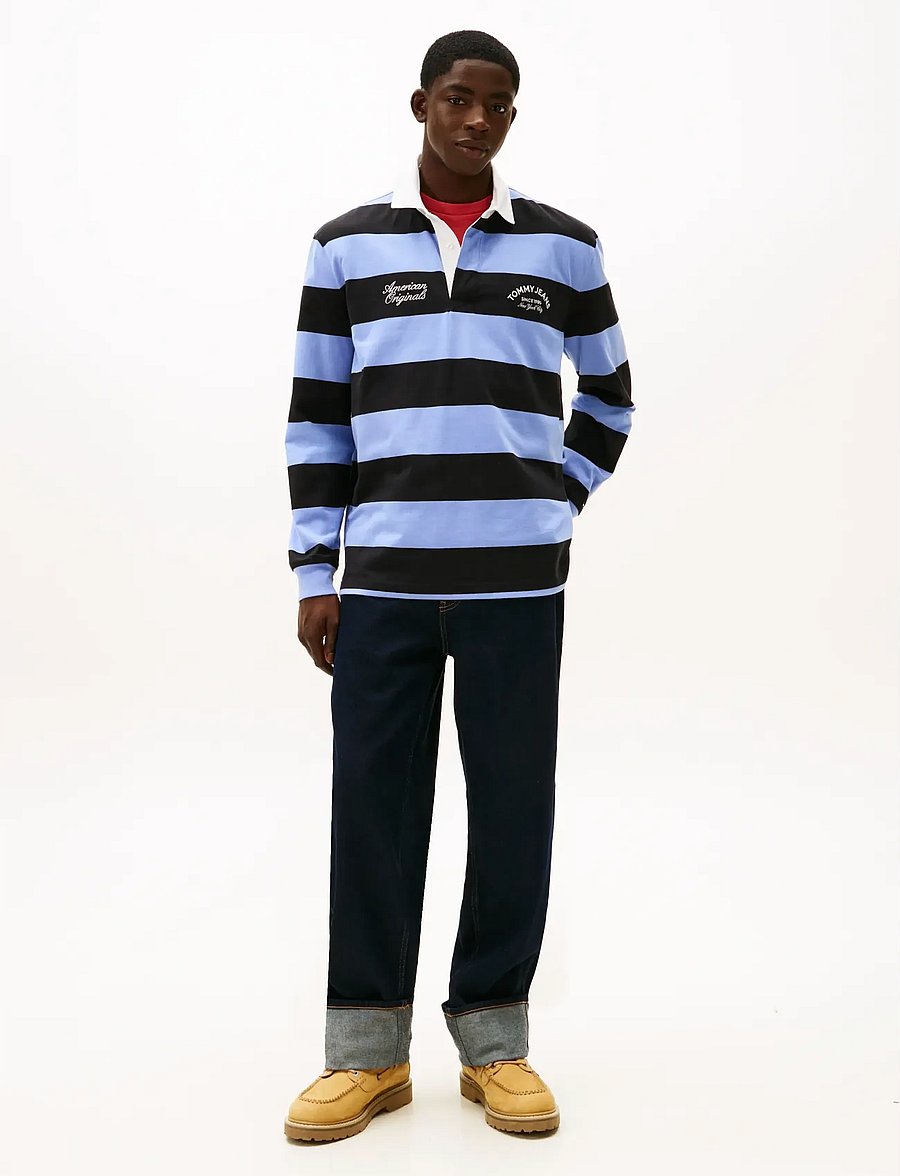 Tommy Jeans - TJM RLX STRIPE GRAPHIC RUGBY EXT - långärmade pikéer - nordic iris stripe - 2