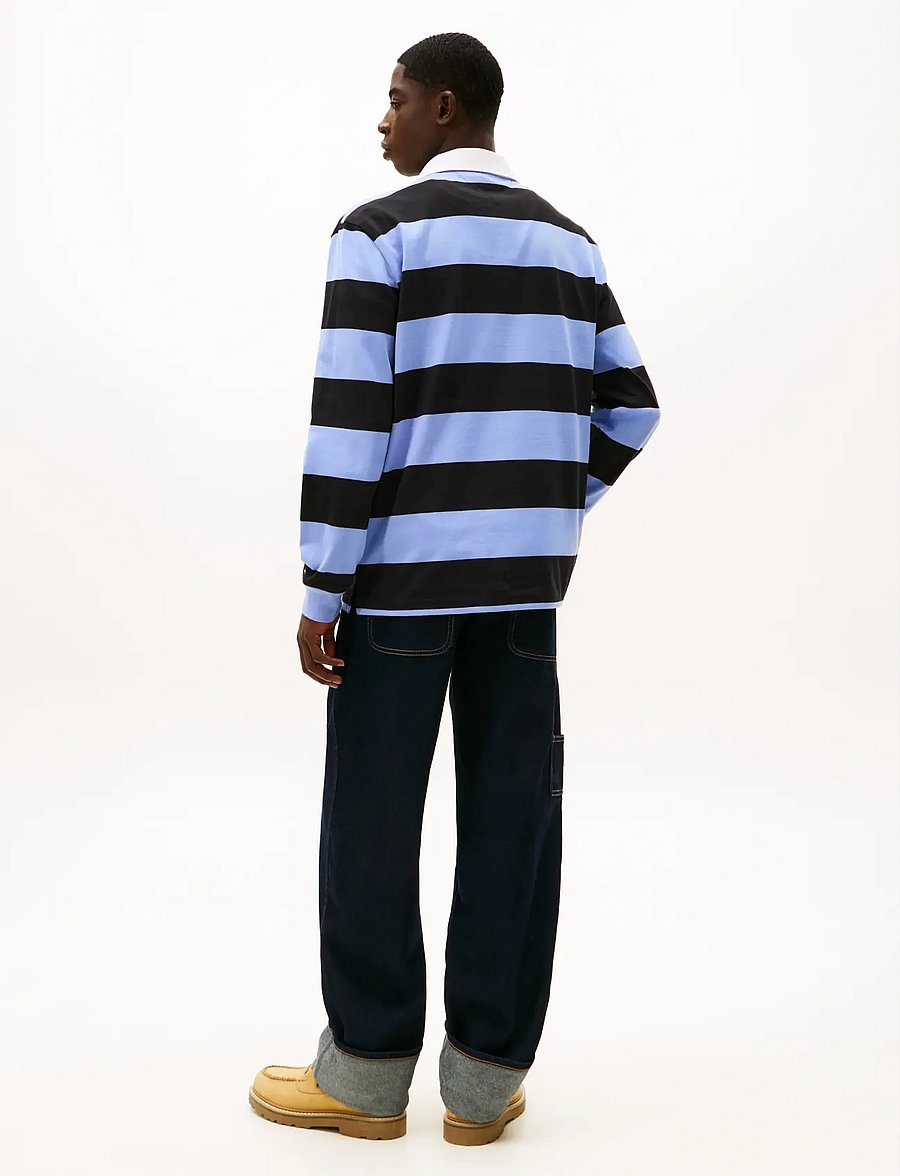 Tommy Jeans - TJM RLX STRIPE GRAPHIC RUGBY EXT - långärmade pikéer - nordic iris stripe - 3