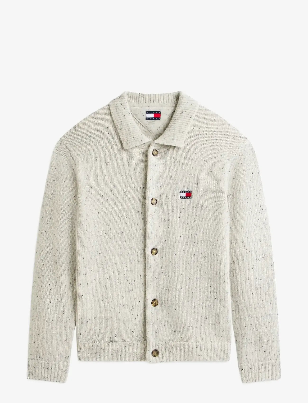 Tommy Jeans - TJM REG BADGE KNITTED CARDIGAN - cardigans - ancient white - 1