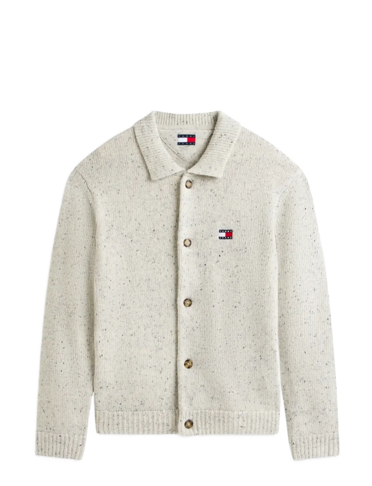 Tommy Jeans TJM REG BADGE KNITTED CARDIGAN - Neuleet - ANCIENT WHITE / cream
