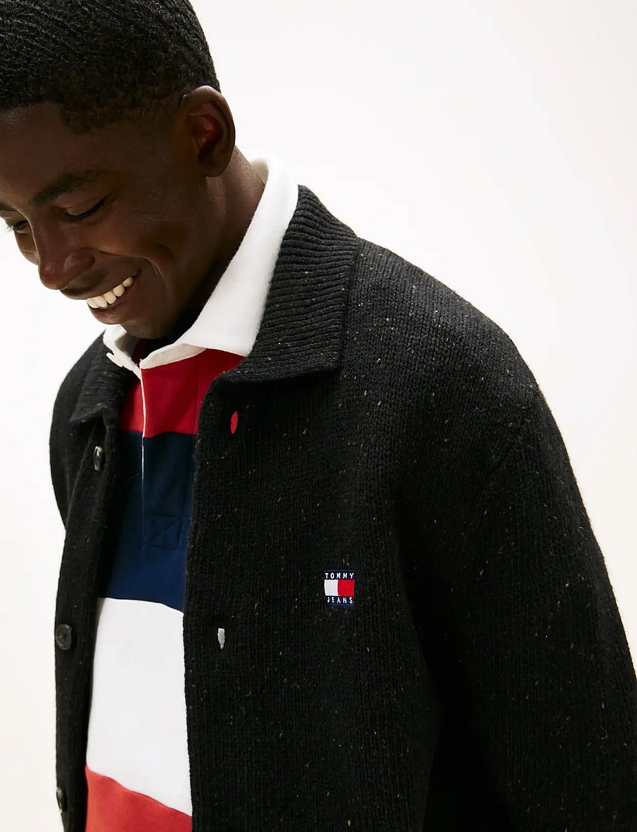 Tommy Jeans - TJM REG BADGE KNITTED CARDIGAN - kardiganid - black - 4