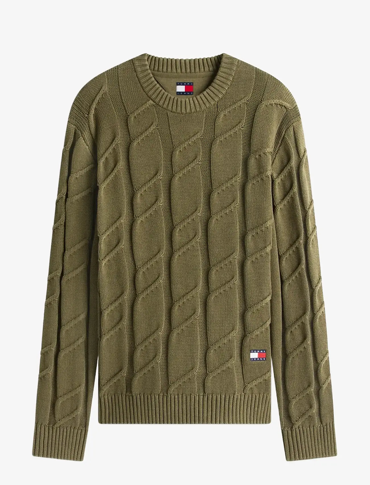 Tommy Jeans - TJM REG CHUNKY CABLE KNT SWT EXT - rund hals - dark greenery - 1