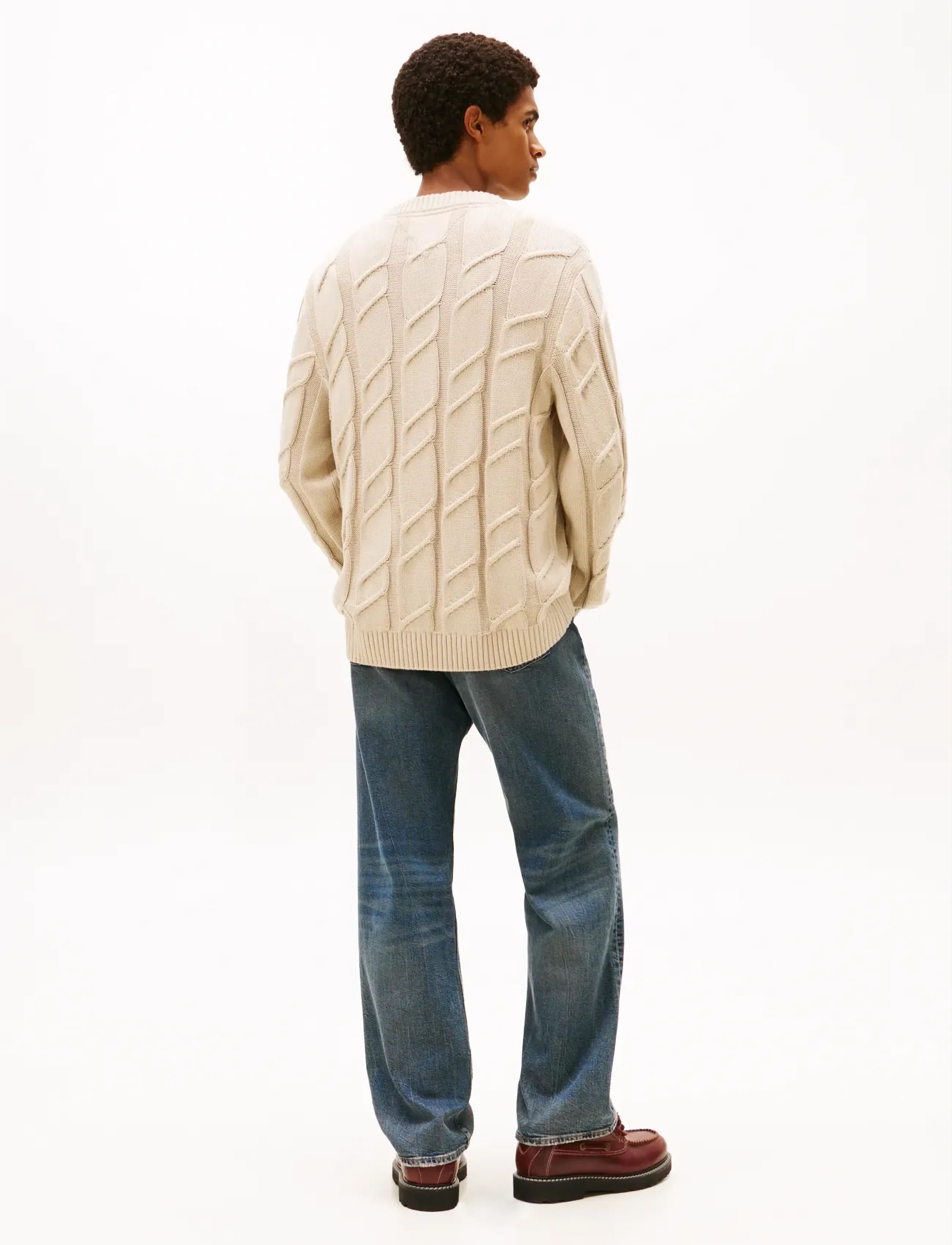 Tommy Jeans - TJM REG CHUNKY CABLE KNT SWT EXT - rundhals - gulf sand - 2