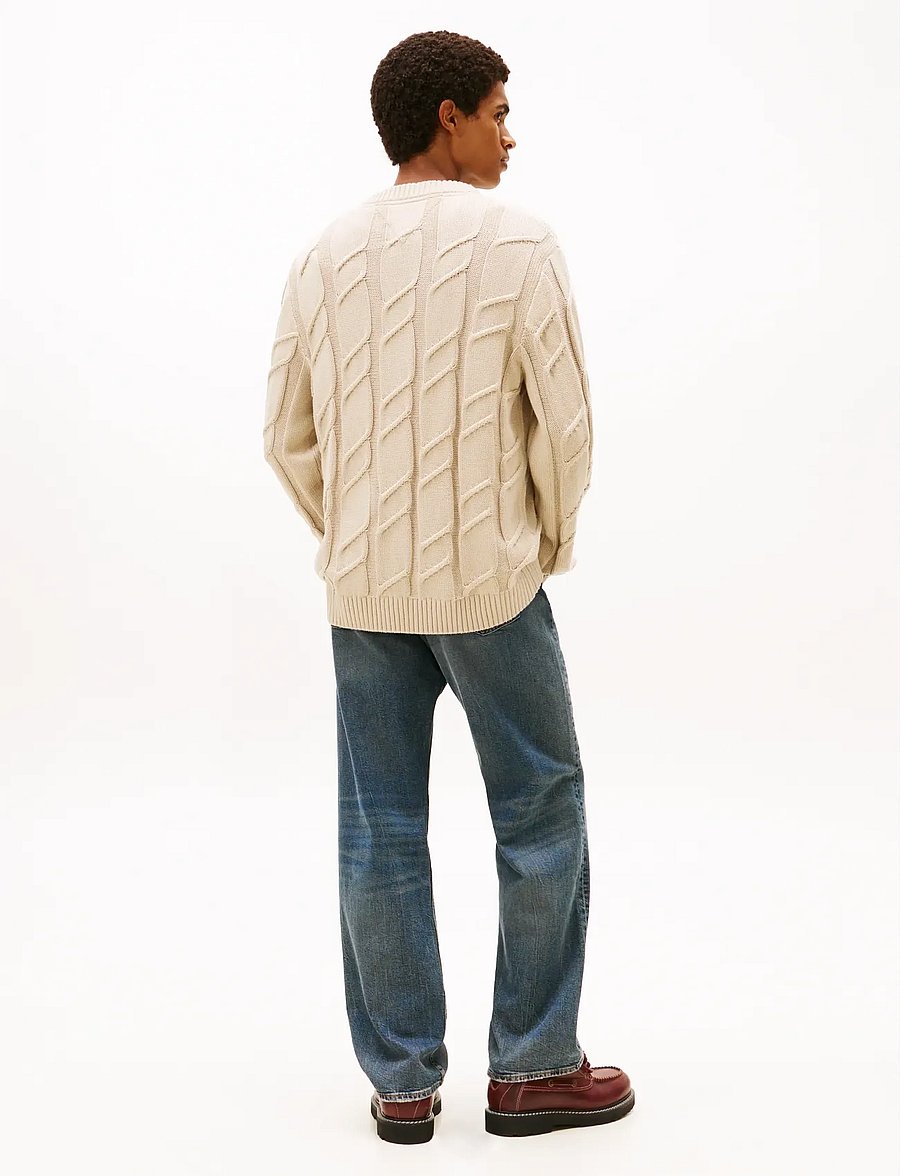 Tommy Jeans - TJM REG CHUNKY CABLE KNT SWT EXT - rundhalsad - gulf sand - 2