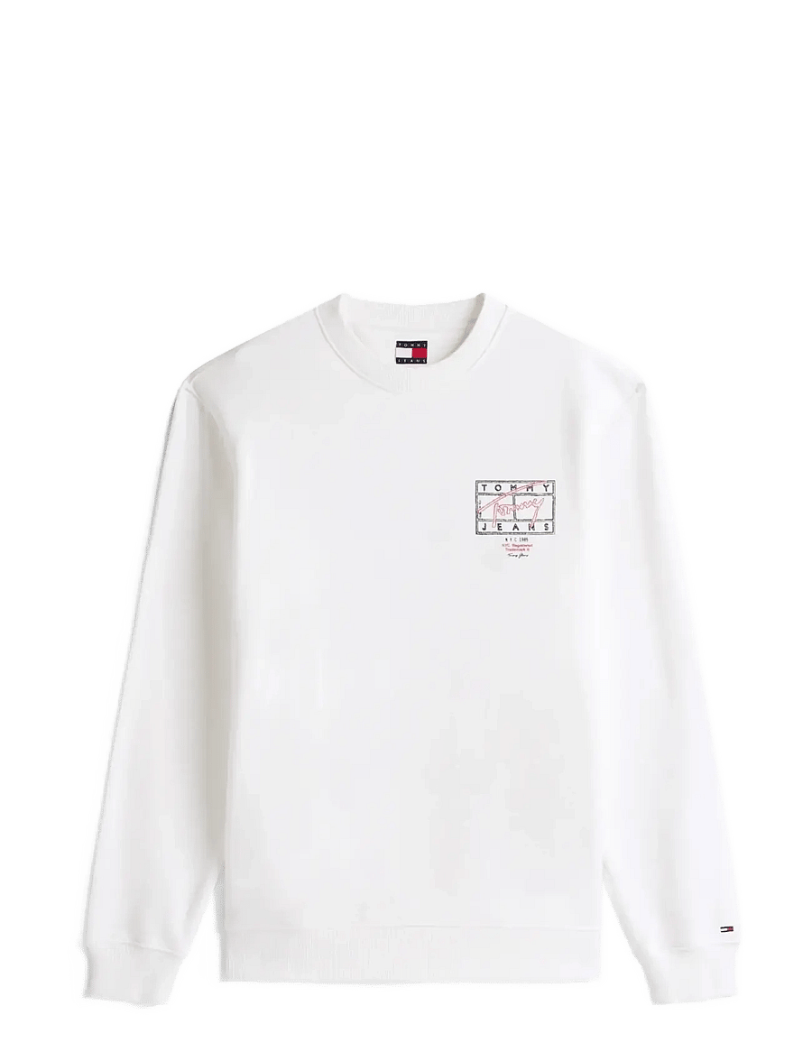 Tommy Jeans - TJM REG ENTRY DNA PLAY CREW EXT - sweatshirts - ecru - 1