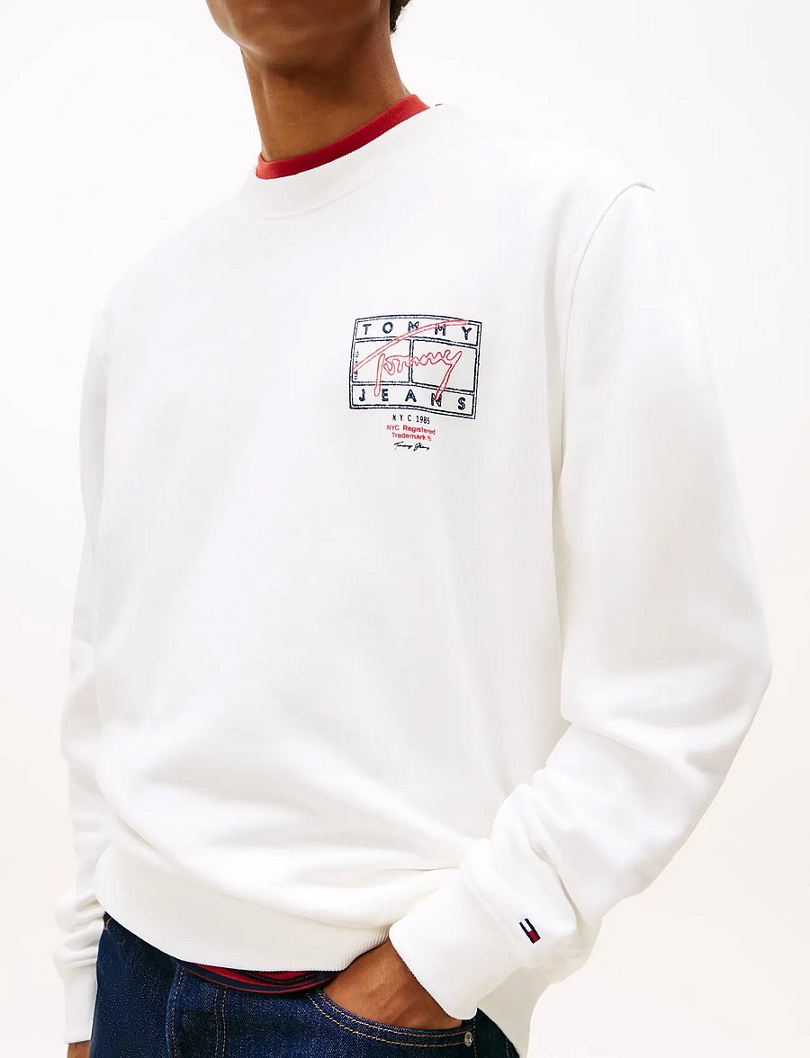 Tommy Jeans - TJM REG ENTRY DNA PLAY CREW EXT - sweatshirts - ecru - 4