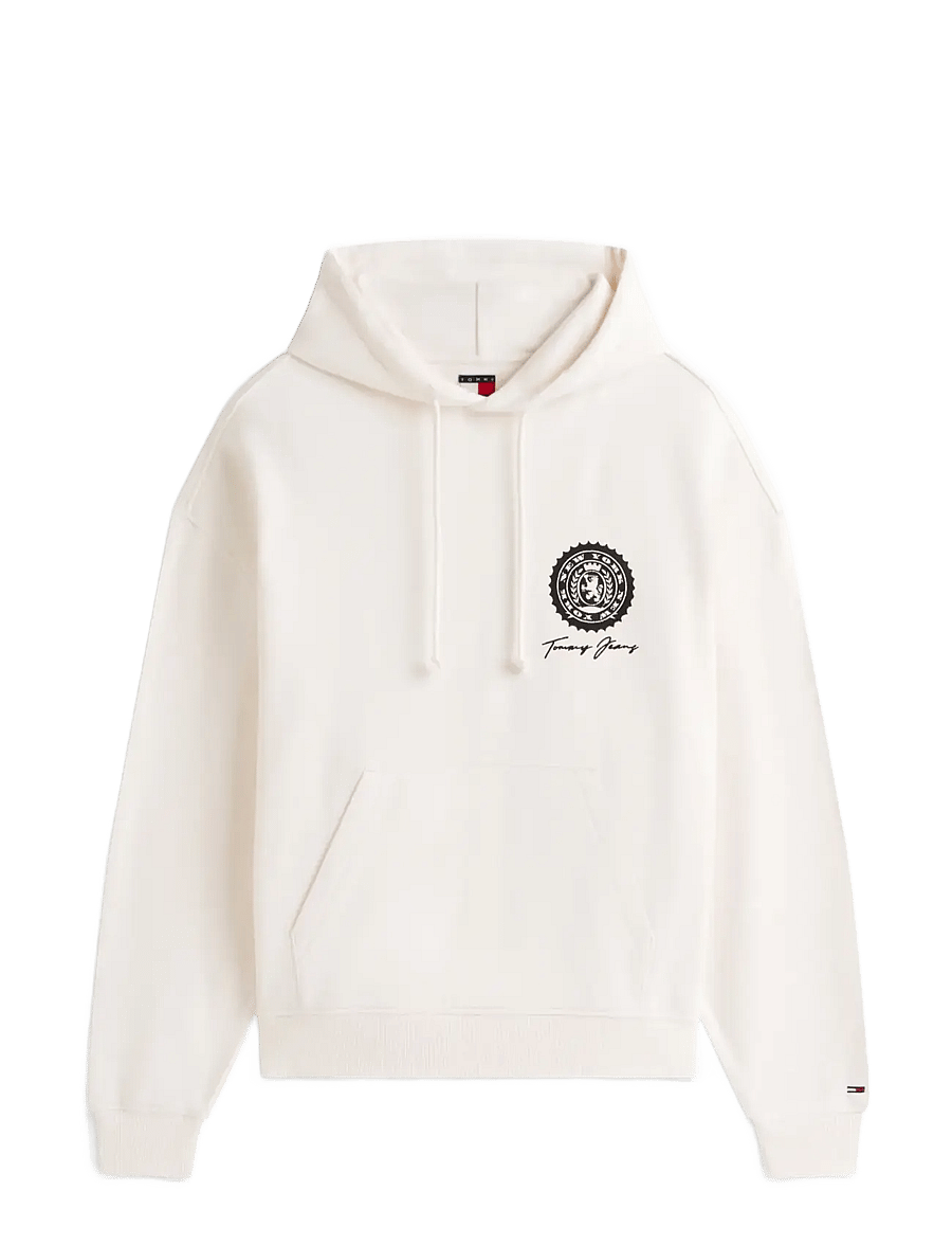 Tommy Jeans - TJM 90S DOLLAR GRAPHIC HOOD EXT - hættetrøjer - ancient white - 1