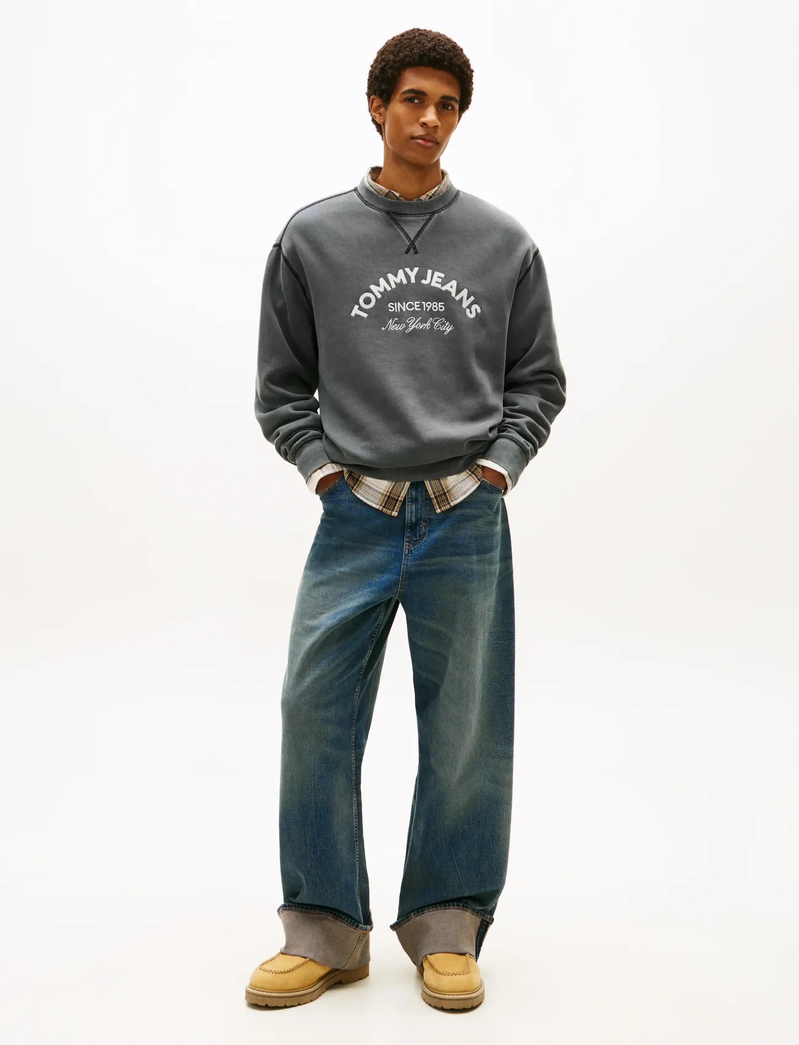 Tommy Jeans - TJM REG GMD APPLIQUE CREW - truien - black - 3
