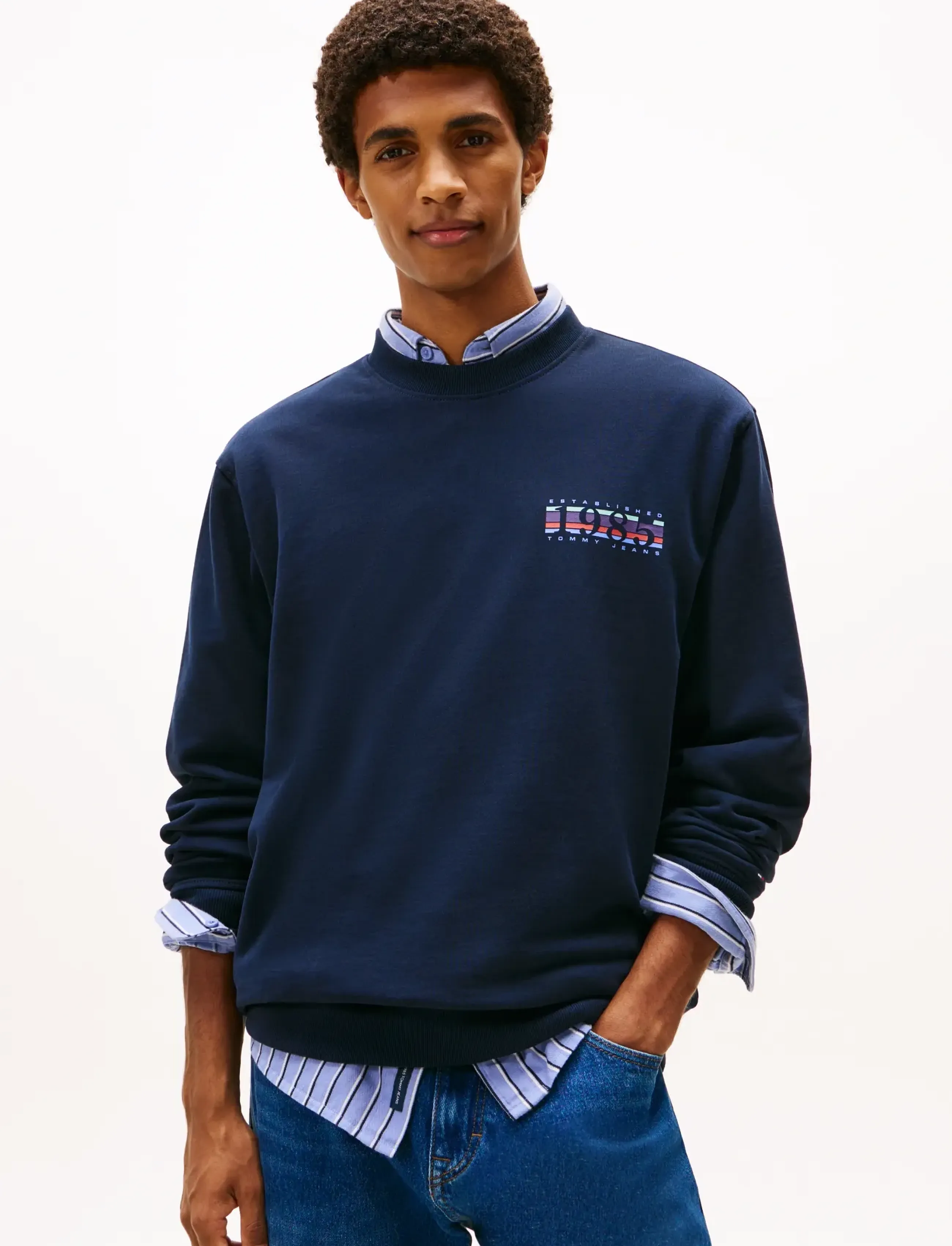 Tommy Jeans TJM REG ENTRY DNA PLAY CREW EXT - Sweatshirts - DARK NIGHT NAVY / navy