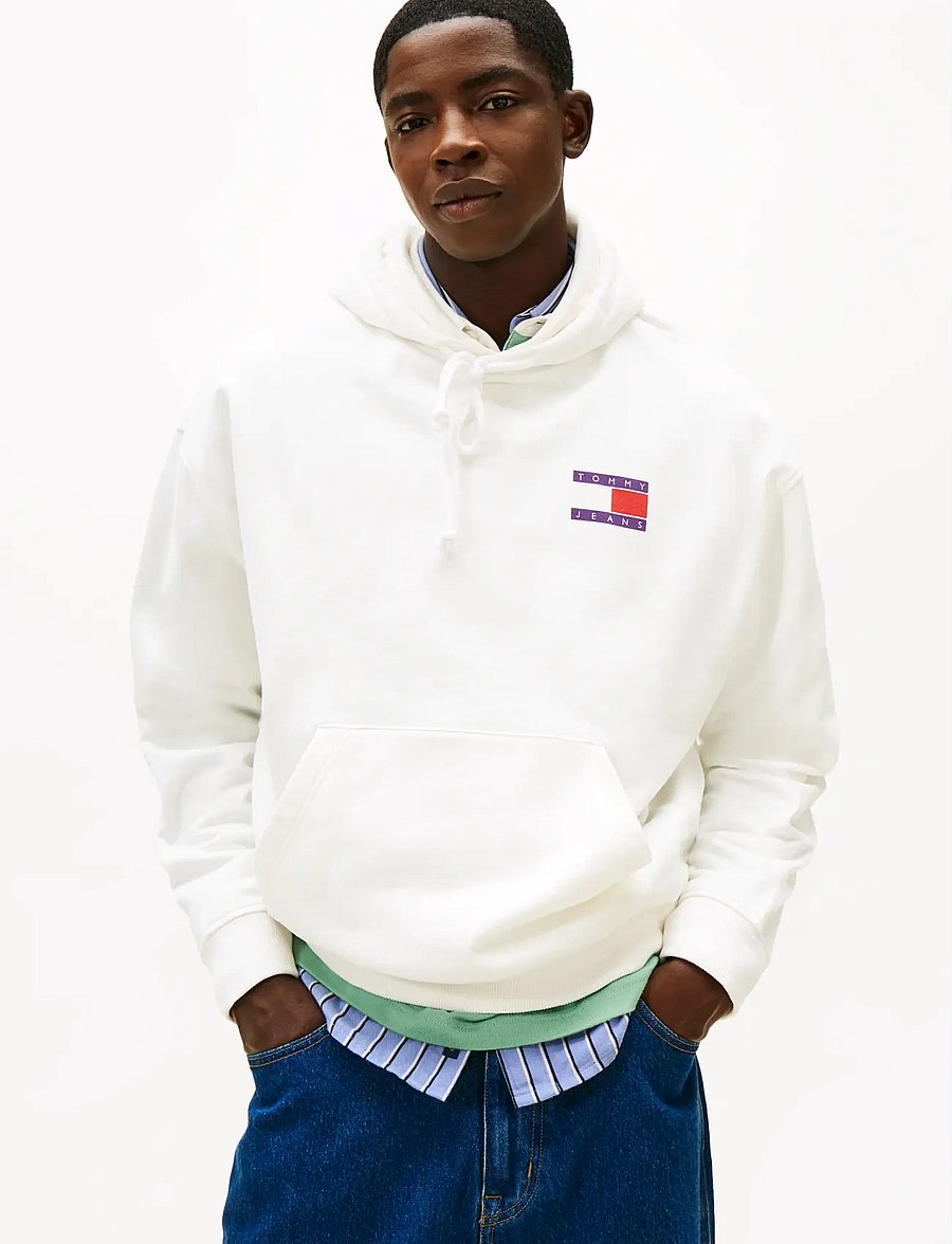 Tommy Jeans - TJM 90S DNA PLAY HOODIE - pirkt pēc stila - ecru - 0