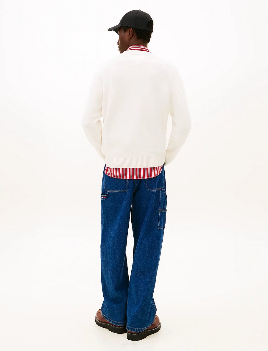 Tommy Jeans - TJM REG SIGNATURE SWEATER EXT - sweatshirts - ancient white - 3