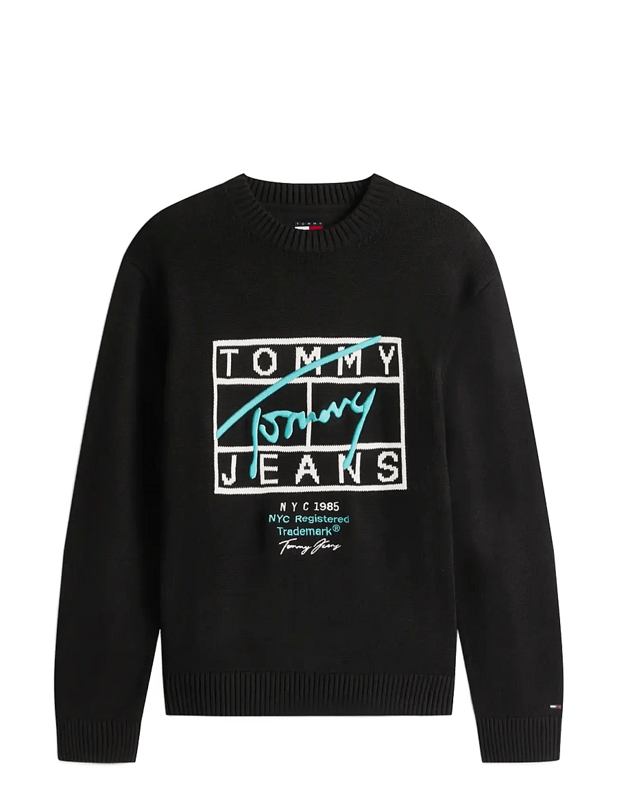 Tommy Jeans - TJM REG SIGNATURE SWEATER EXT - shop efter stil - black - 1