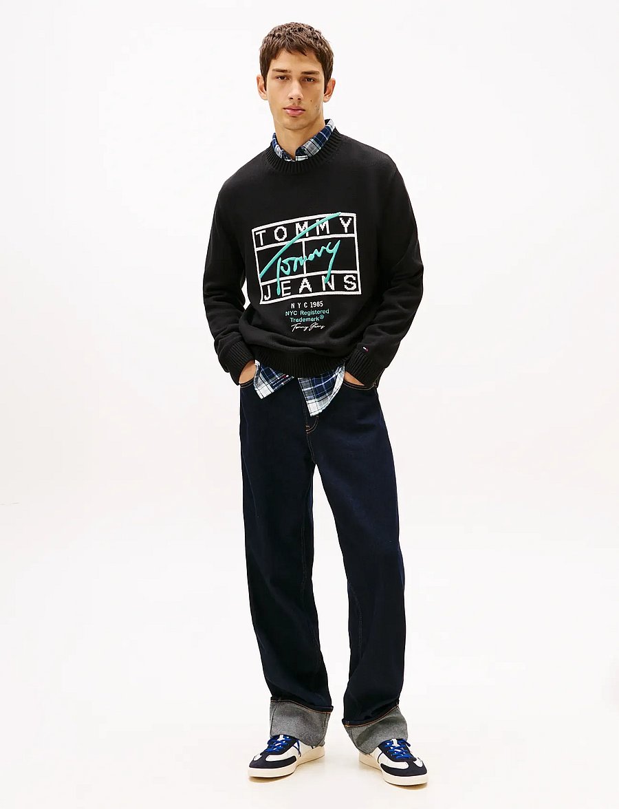 Tommy Jeans - TJM REG SIGNATURE SWEATER EXT - shop efter stil - black - 2