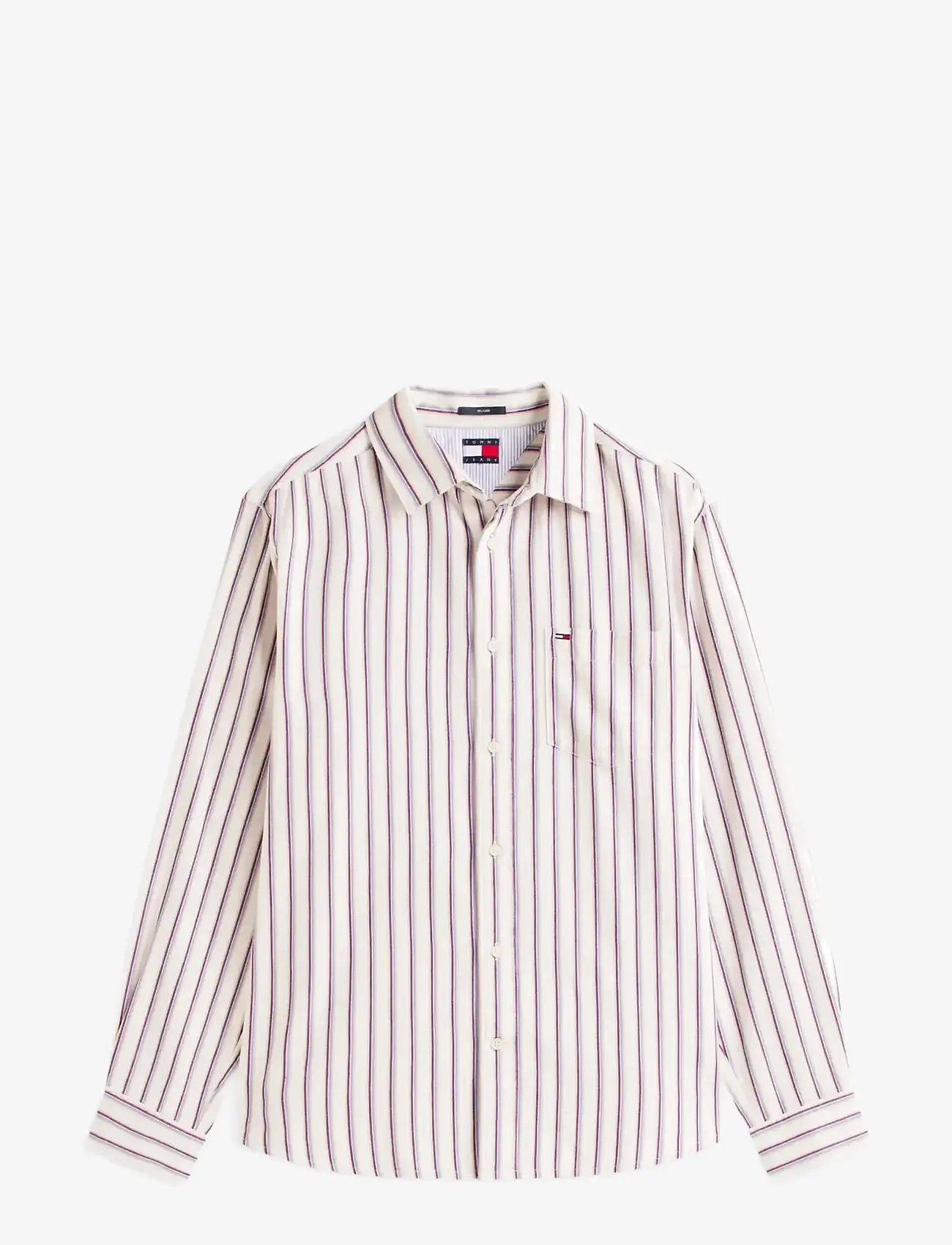 Tommy Jeans - TJM RLX STRIPE TWILL SHIRT - gestreifte hemden - ancient white stripes - 1