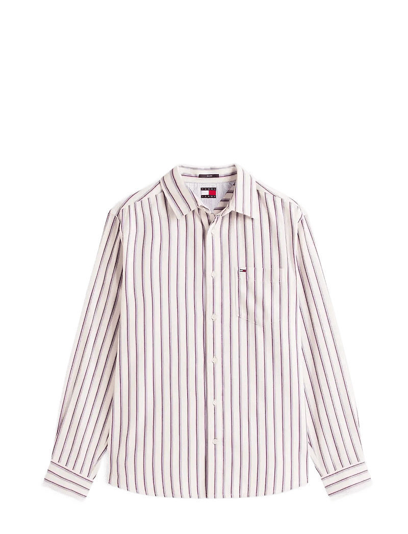 Tommy Jeans - TJM RLX STRIPE TWILL SHIRT - gestreifte hemden - ancient white stripes - 1