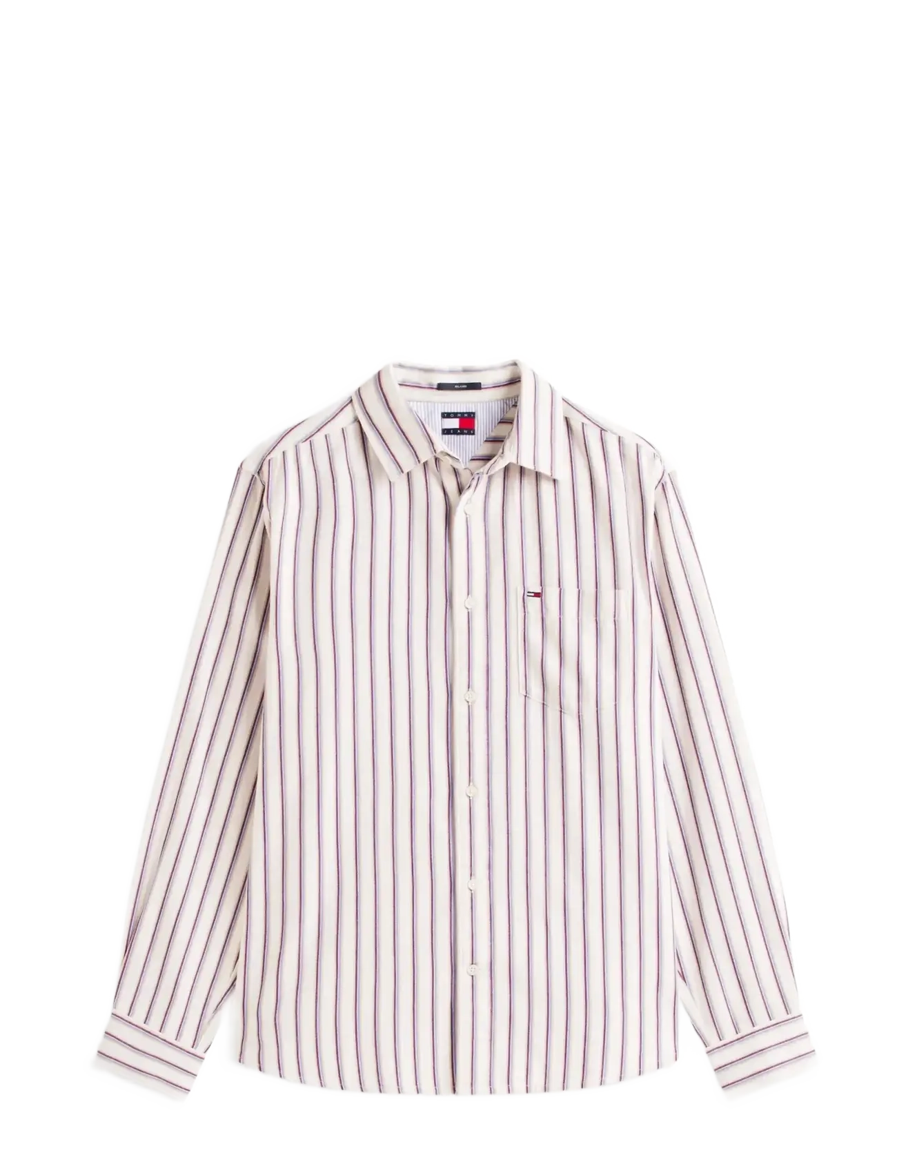 Tommy Jeans TJM RLX STRIPE TWILL SHIRT - Kleding - ANCIENT WHITE STRIPES / white