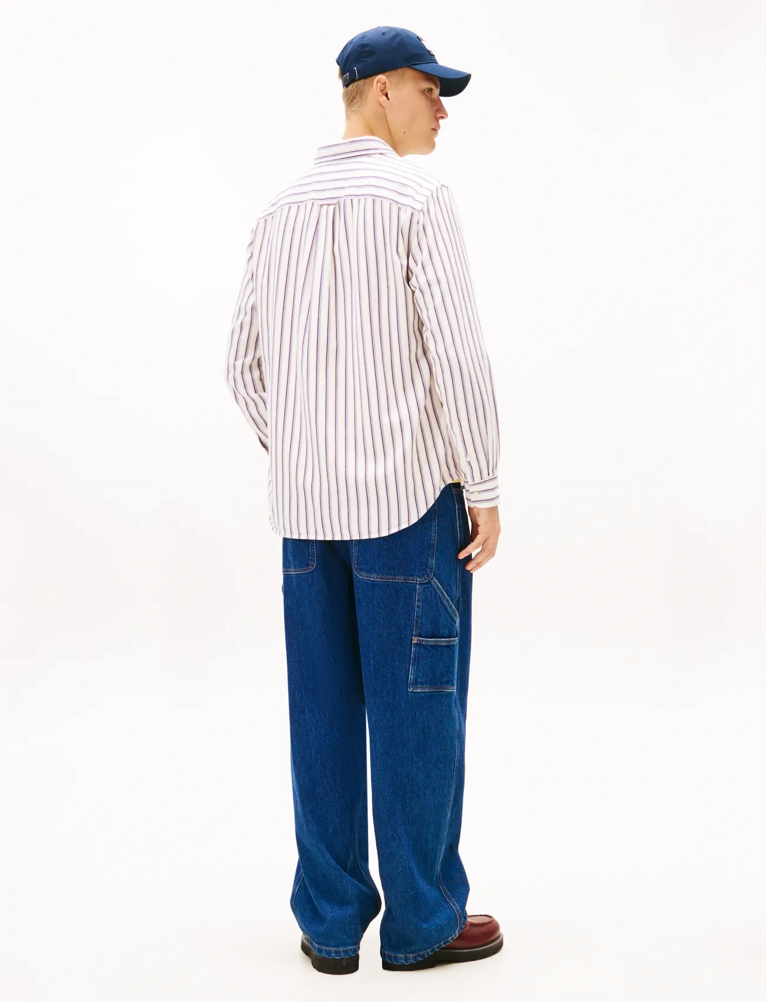 Tommy Jeans - TJM RLX STRIPE TWILL SHIRT - dryžuoti marškiniai - ancient white stripes - 2