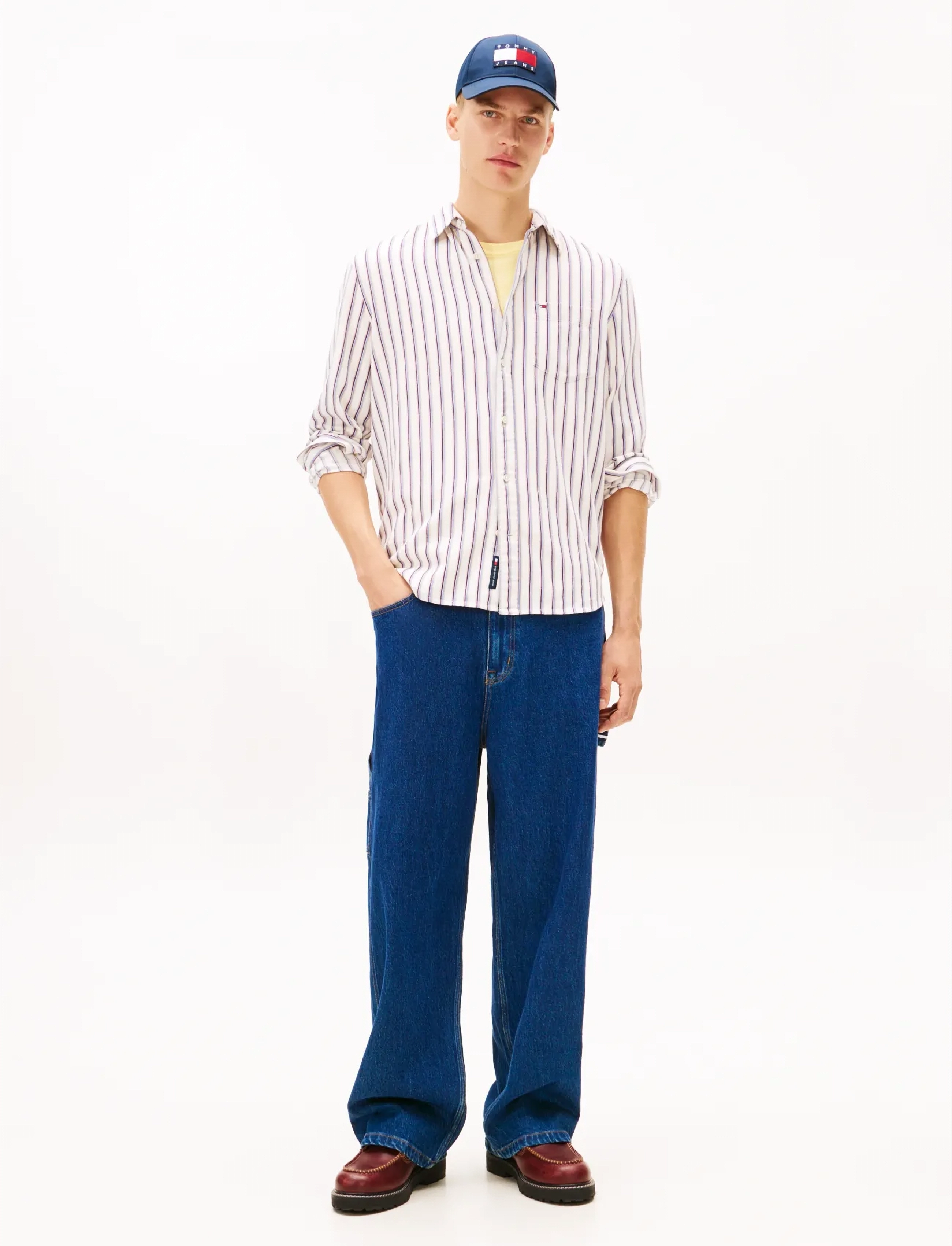Tommy Jeans - TJM RLX STRIPE TWILL SHIRT - dryžuoti marškiniai - ancient white stripes - 3