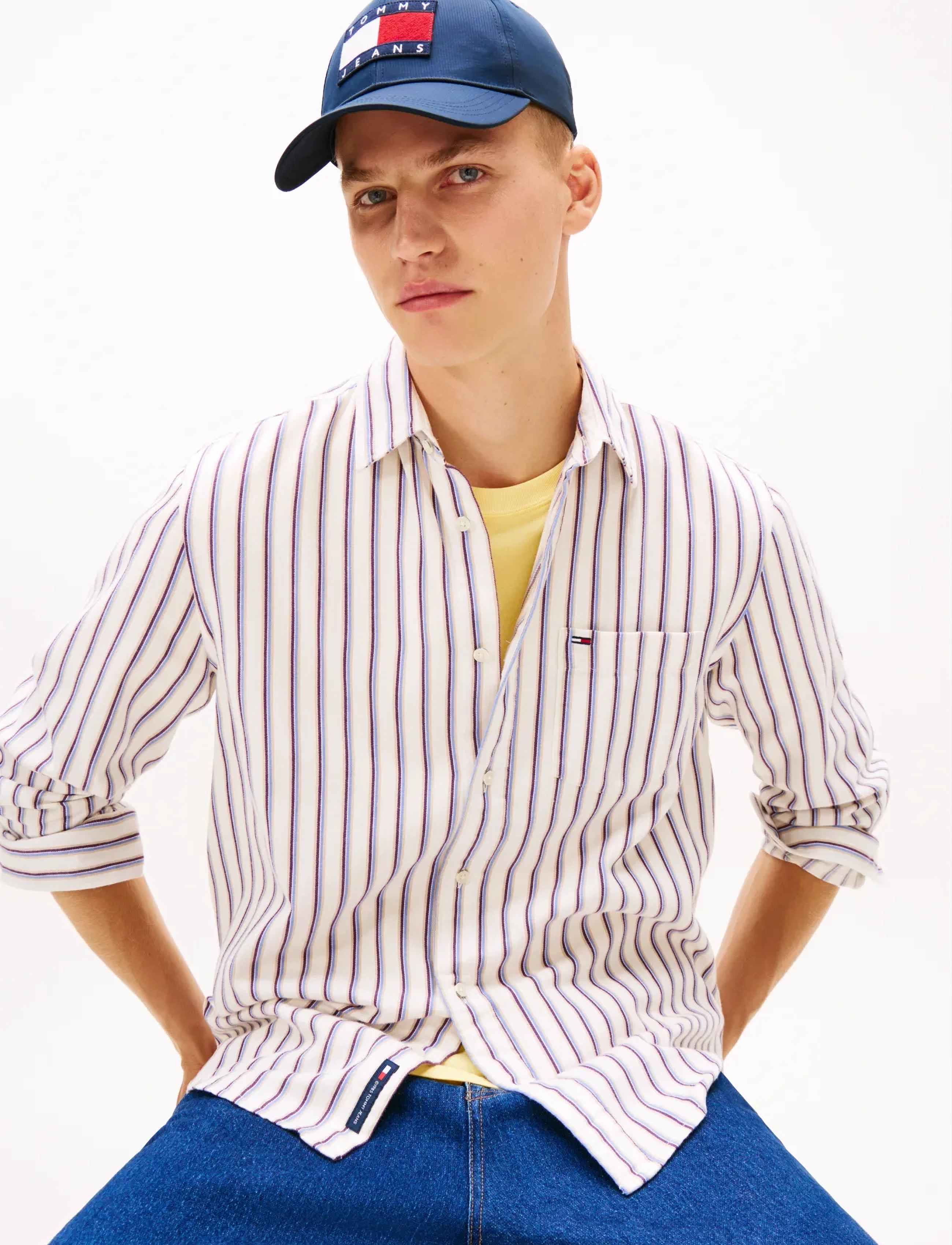Tommy Jeans - TJM RLX STRIPE TWILL SHIRT - dryžuoti marškiniai - ancient white stripes - 4