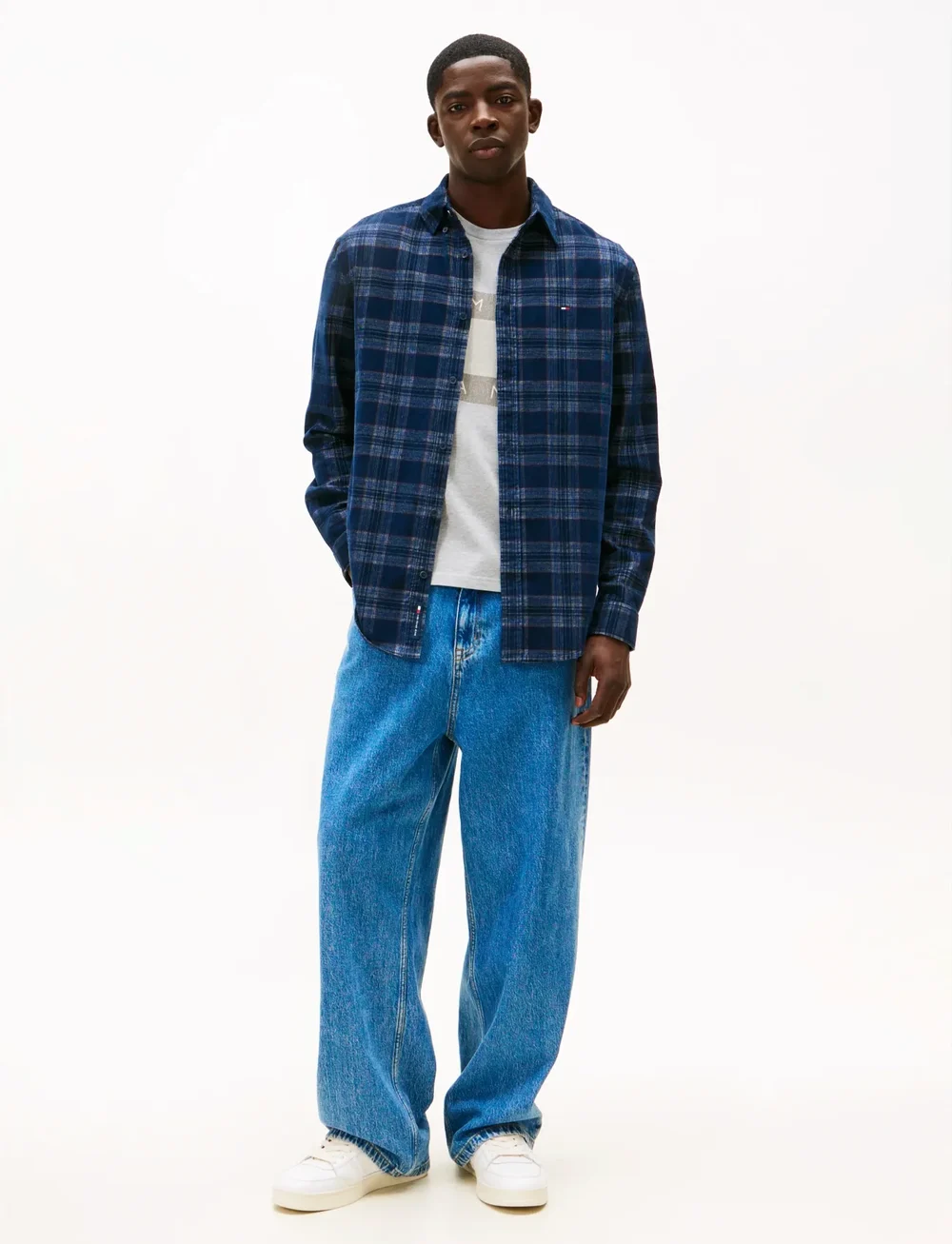 Tommy Jeans - TJM REG CHECK CORD SHIRT - ruutupaidat - dark night navy check - 2