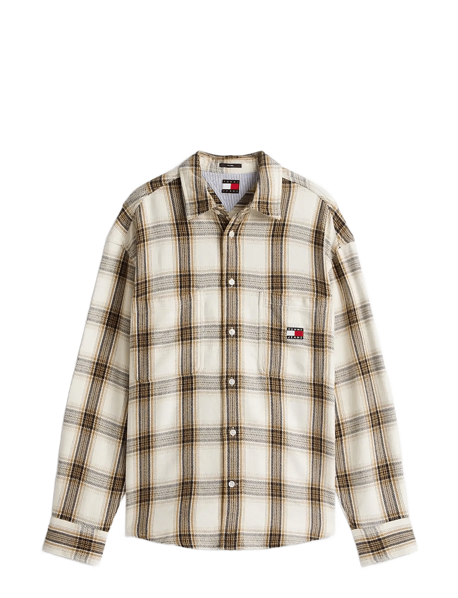 Tommy Jeans - TJM RLX CHECK BRUSHED OS EXT - chemises à carreaux - ancient white check - 1
