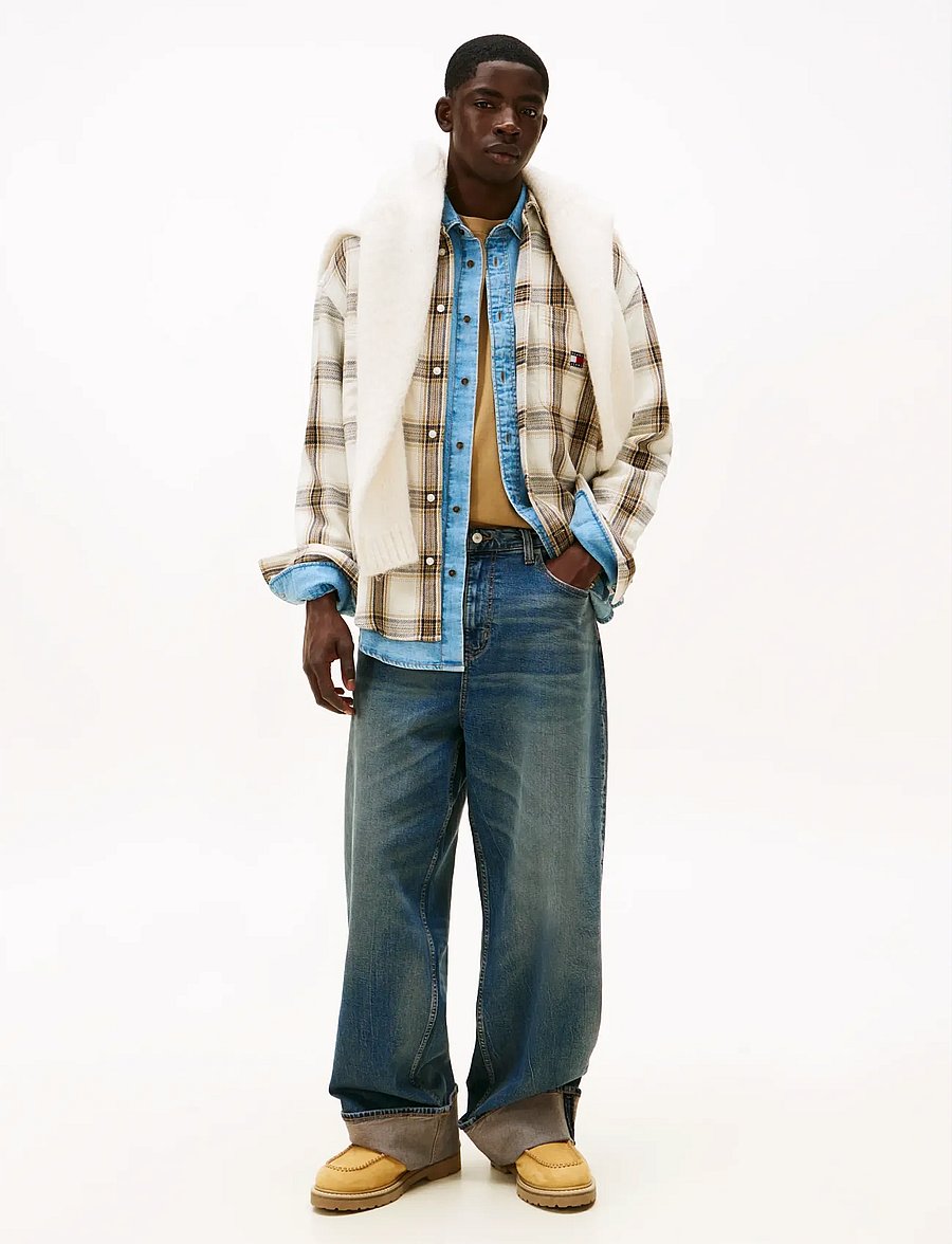 Tommy Jeans - TJM RLX CHECK BRUSHED OS EXT - chemises à carreaux - ancient white check - 2