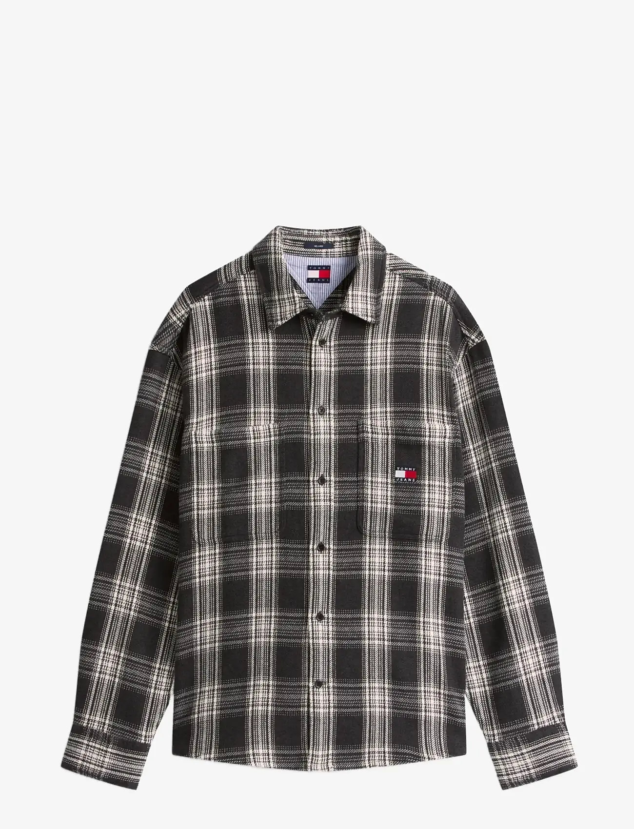 Tommy Jeans - TJM RLX CHECK BRUSHED OS EXT - ternede skjorter - black check - 1