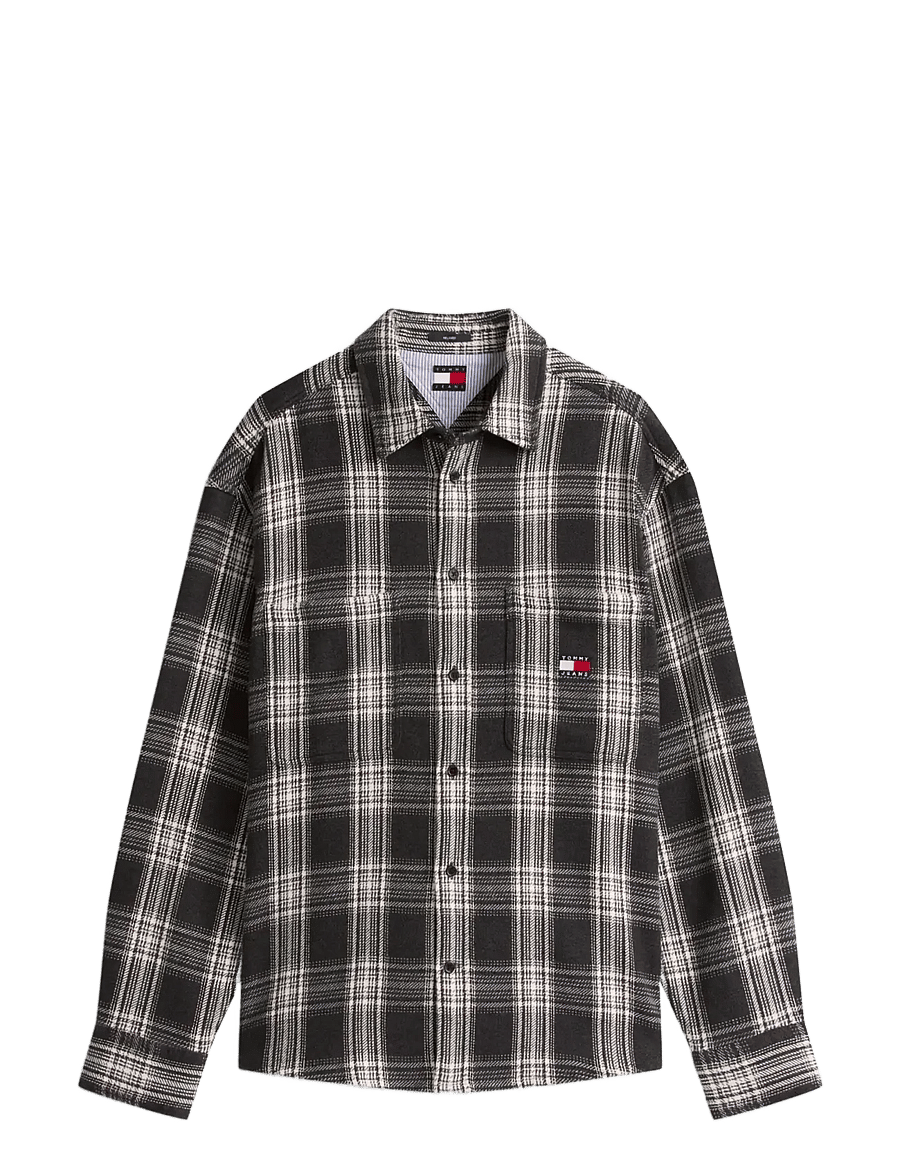 Tommy Jeans - TJM RLX CHECK BRUSHED OS EXT - karierte hemden - black check - 1