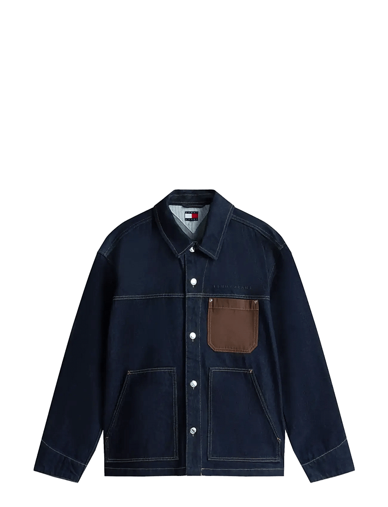 Tommy Jeans - CHORE JACKET EXT EI6050 - ofodrade jeansjackor - denim dark - 1