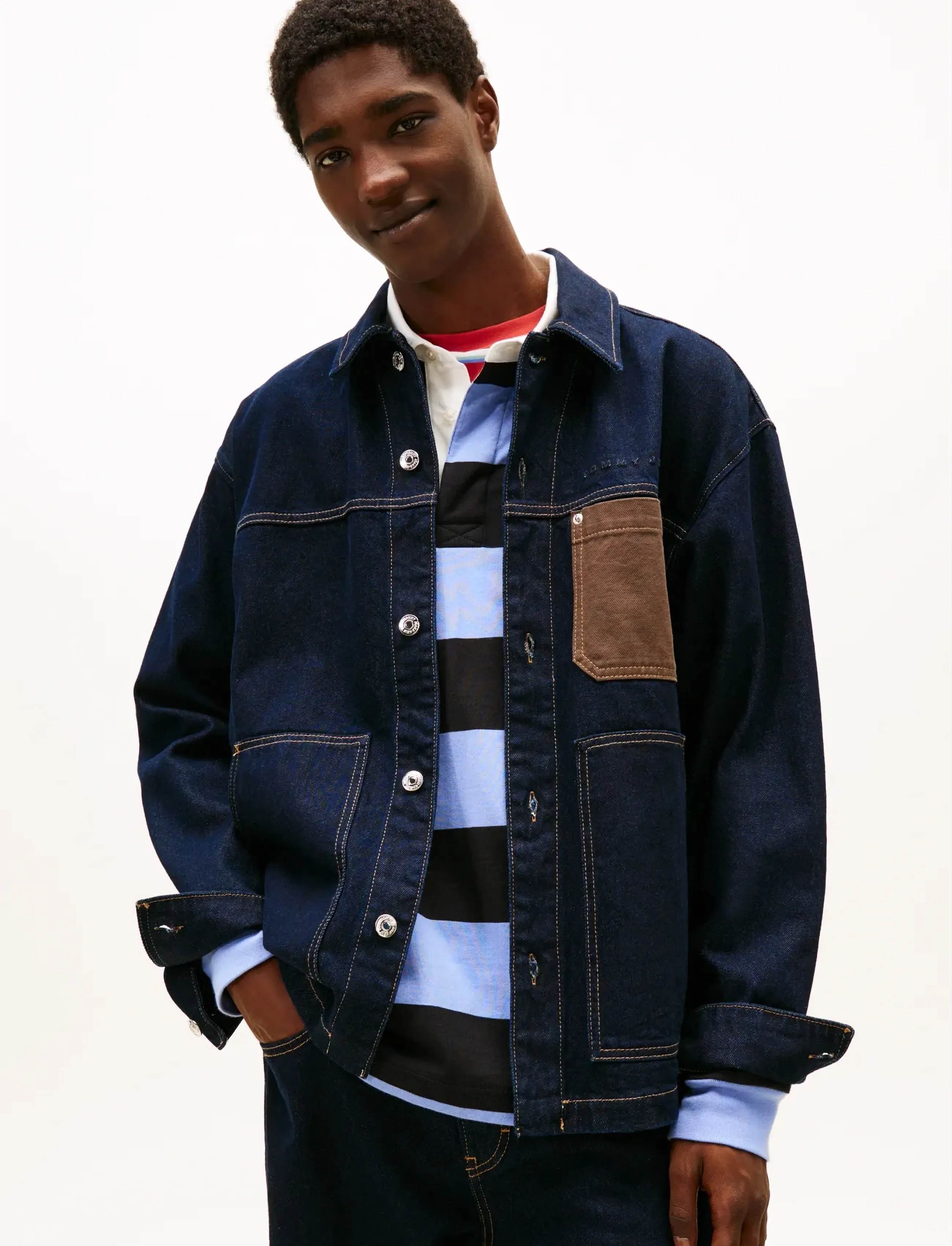 Tommy Jeans Chore Jacket Ext Ei6050, XL, Navy, Denim > Unlined Denim Jackets, Herre