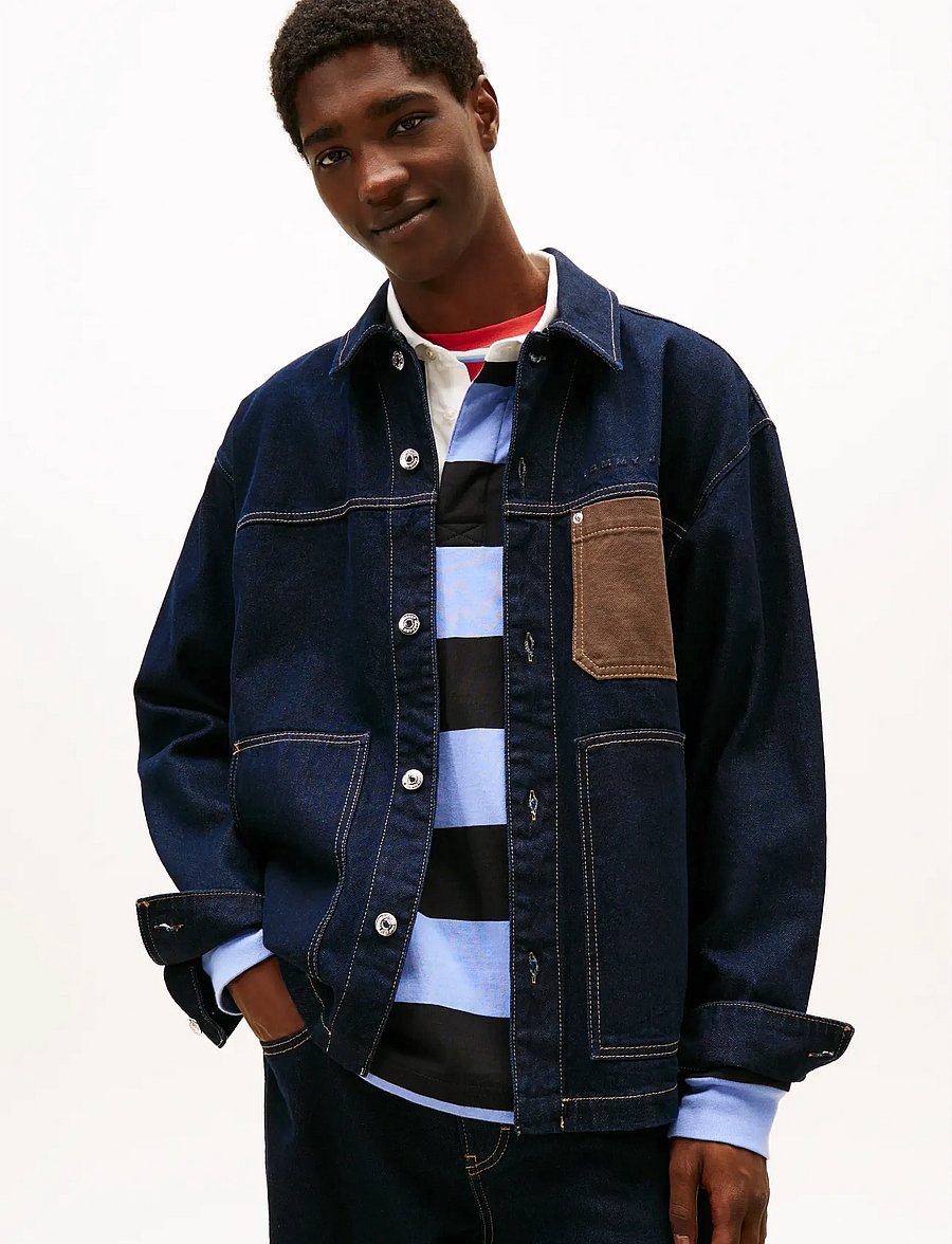 Tommy Jeans - CHORE JACKET EXT EI6050 - ungefütterte denimjacken - denim dark - 0