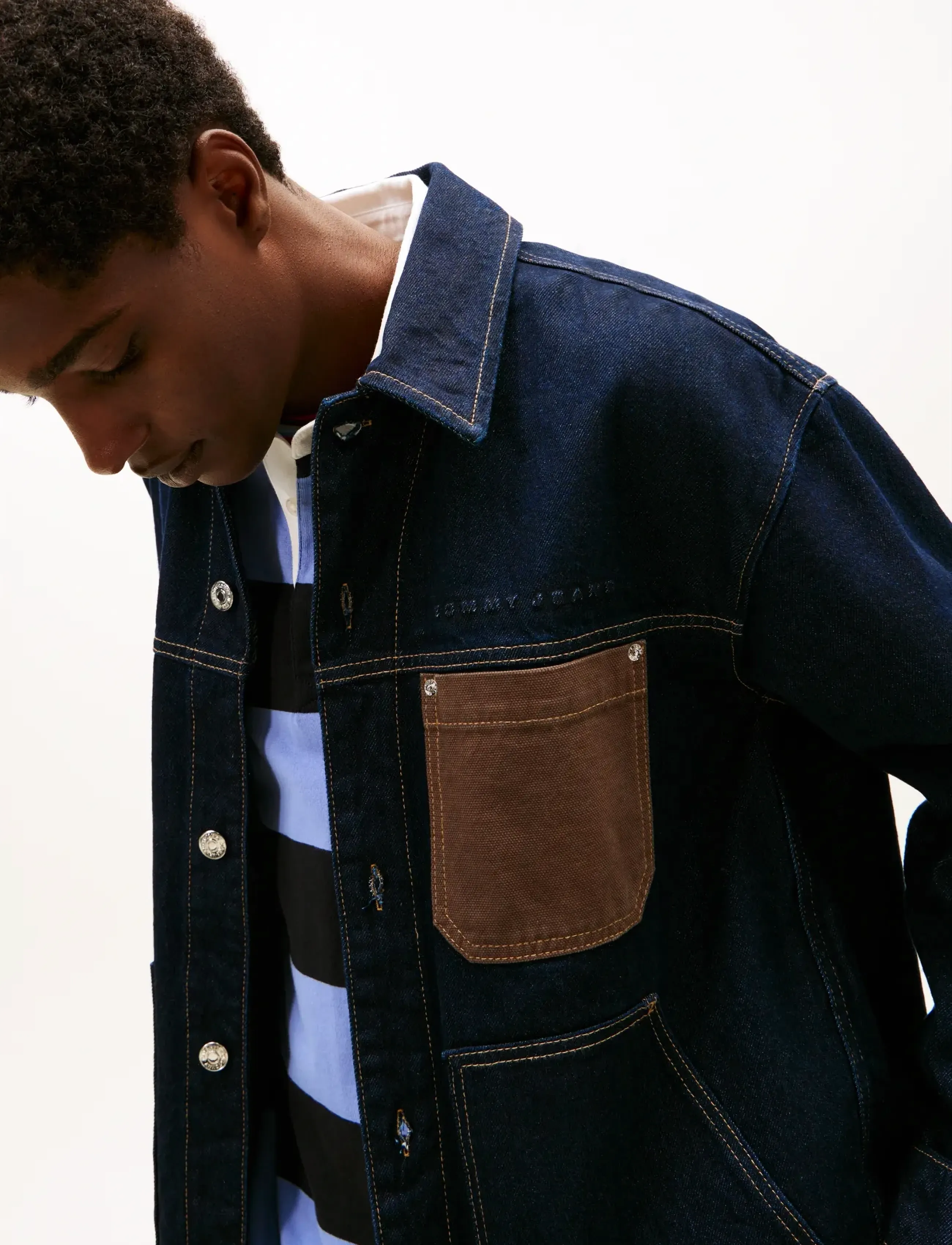 Tommy Jeans - CHORE JACKET EXT EI6050 - vårjackor - denim dark - 4