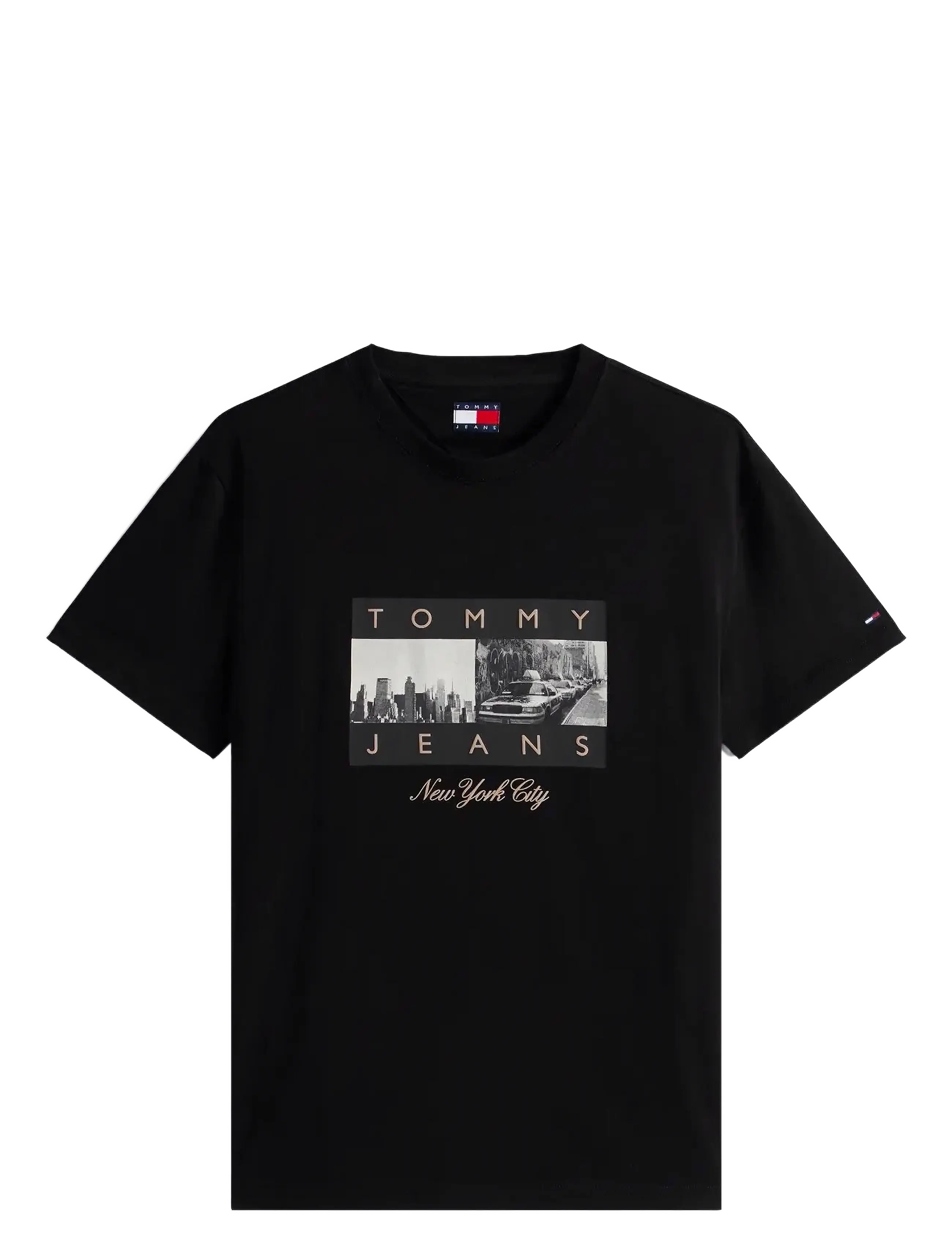 TOMMY JEANS Tjm Reg Photo Flag Ss Tee Schwarz - M - Herren