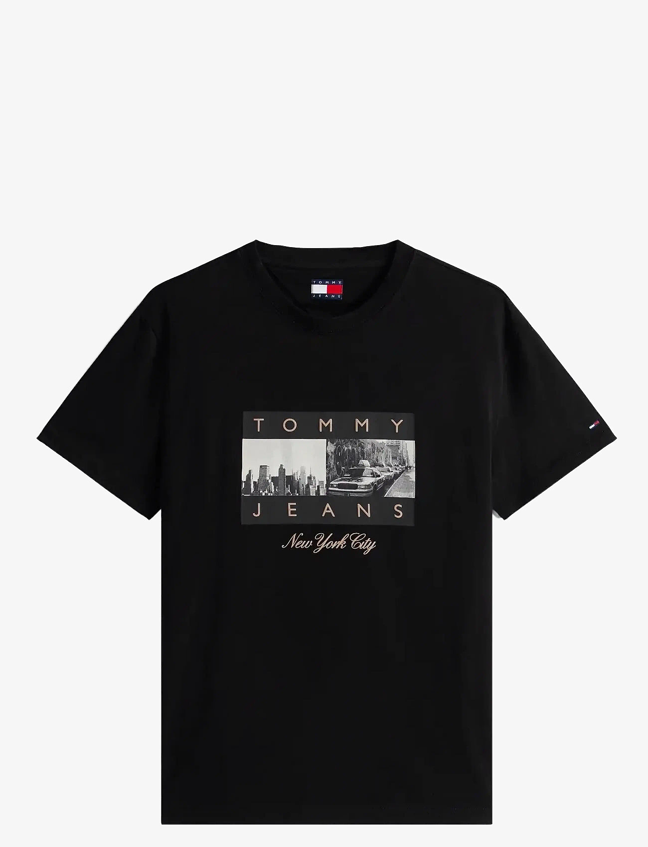 Tommy Jeans - TJM REG PHOTO FLAG SS TEE - kortärmade t-shirts - black - 1