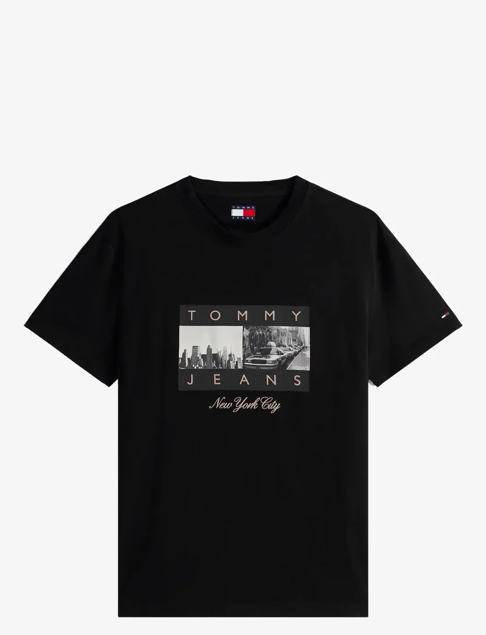 Tommy Jeans - TJM REG PHOTO FLAG SS TEE - t-krekli ar īsām piedurknēm - black - 1