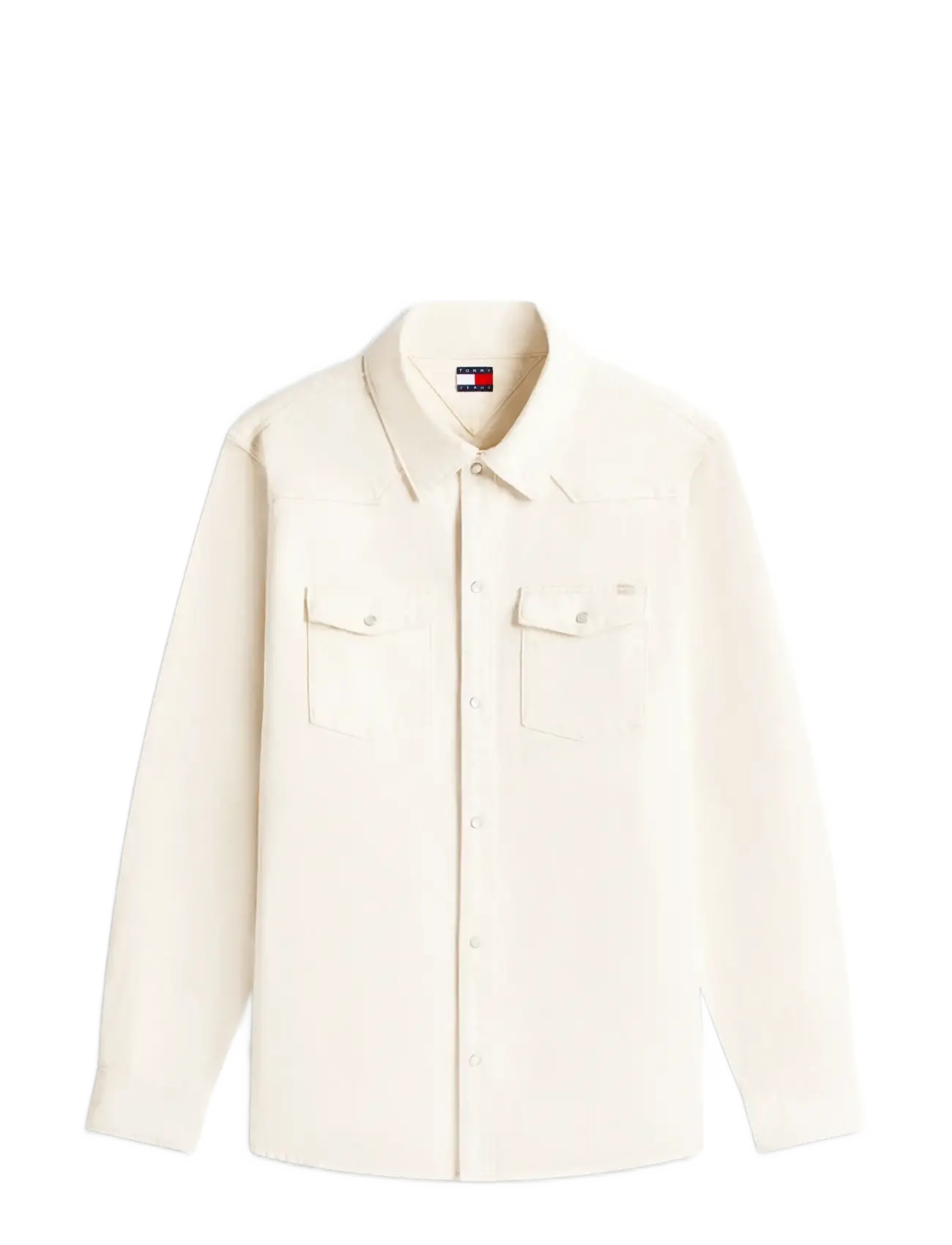 Tommy Jeans DENIM WESTERN OVERSHIRT BJ6004 - Drabužiai - DENIM WHITE 01 / cream