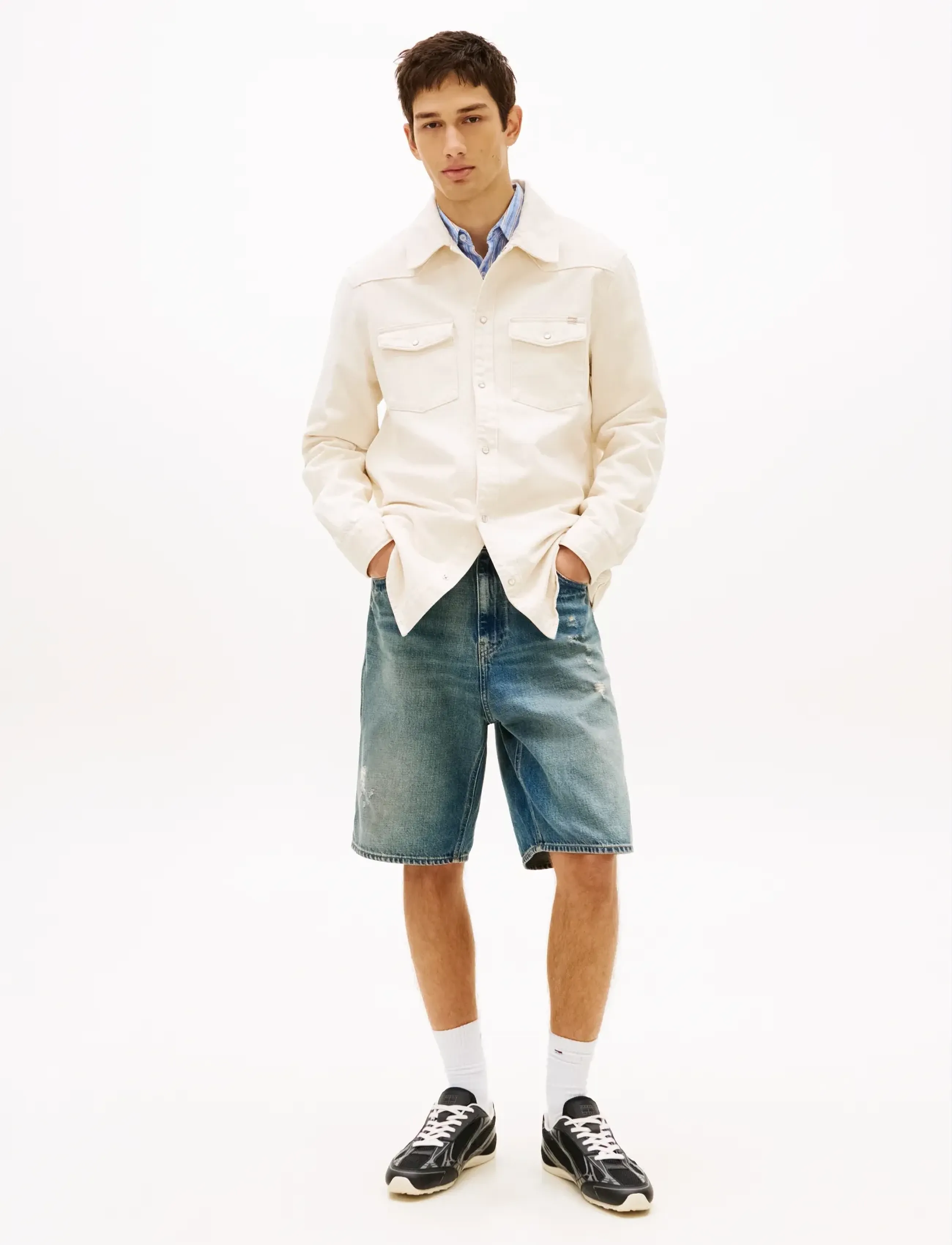 Tommy Jeans - DENIM WESTERN OVERSHIRT BJ6004 - shop efter stil - denim white 01 - 3