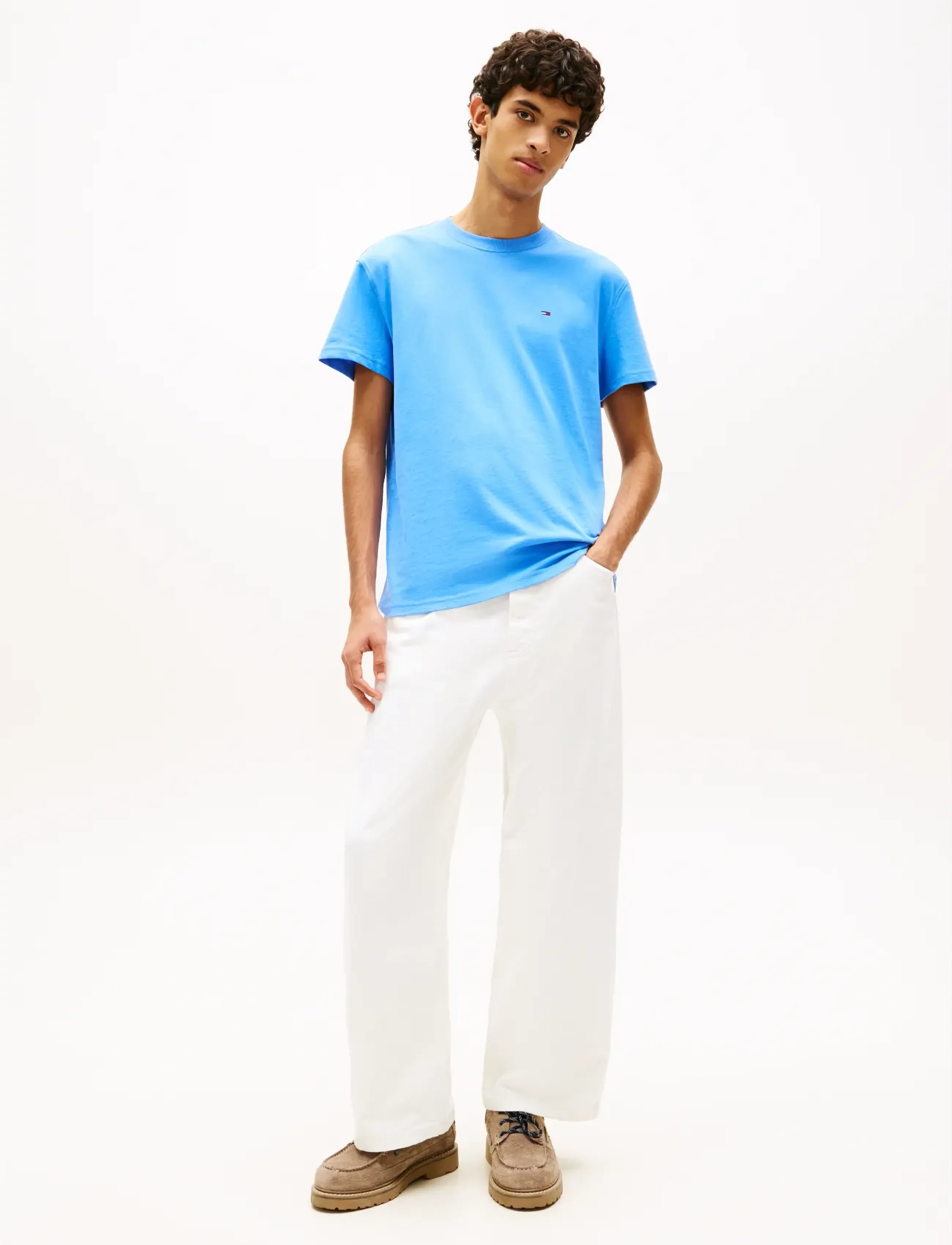 Tommy Jeans - TJM REG SFLAG SS TEE EXT - kortærmede t-shirts - blue twilight - 3