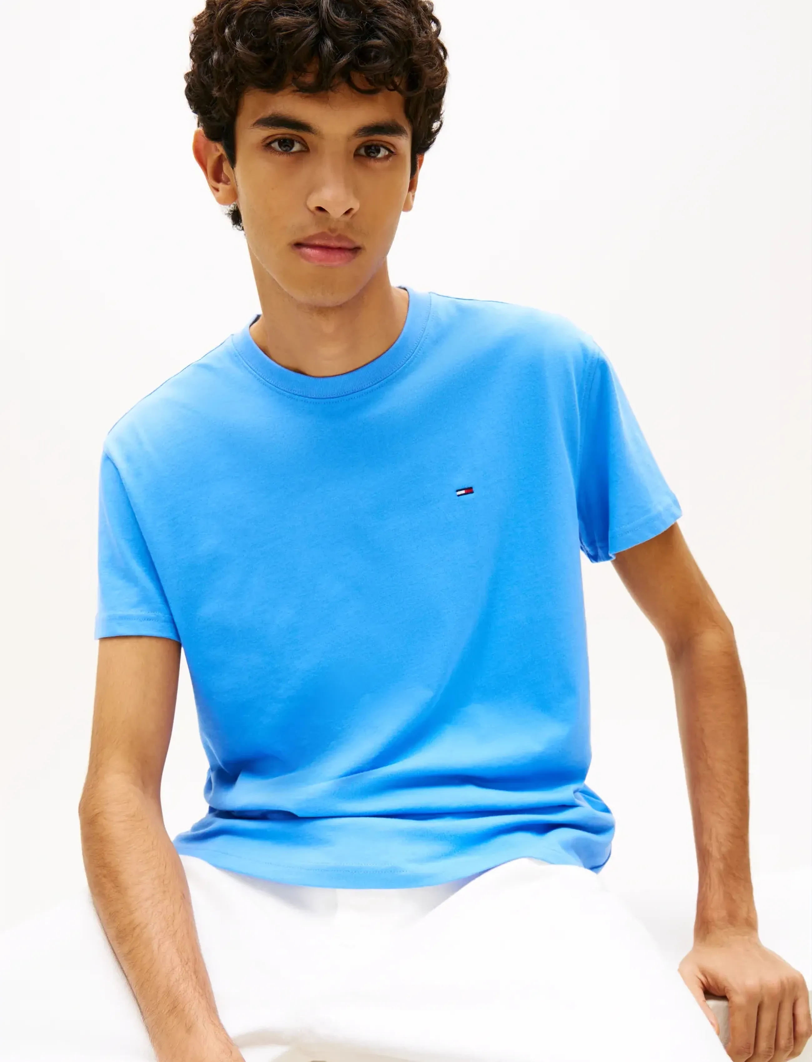 Tommy Jeans - TJM REG SFLAG SS TEE EXT - kortærmede t-shirts - blue twilight - 4