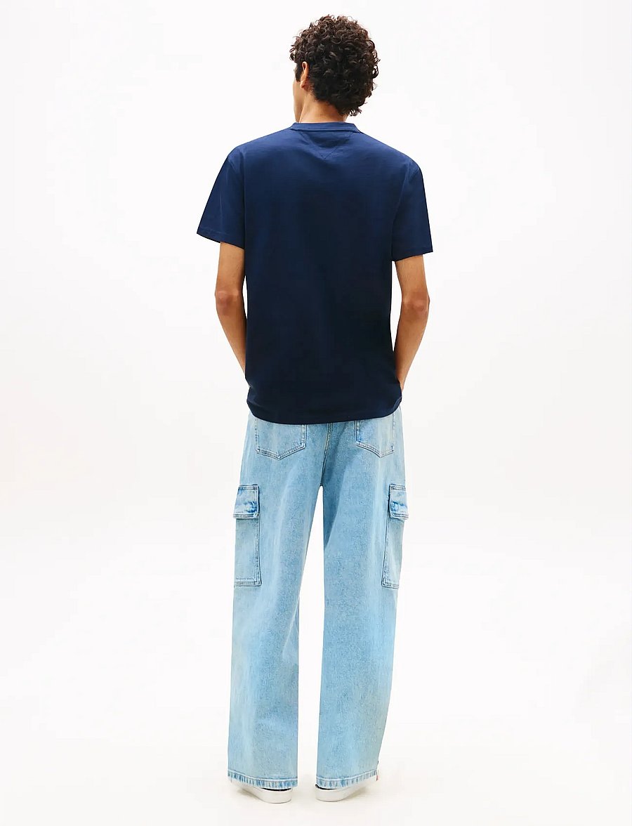 Tommy Jeans - TJM REG SFLAG SS TEE EXT - kurzärmelige t-shirts - dark blue - 2