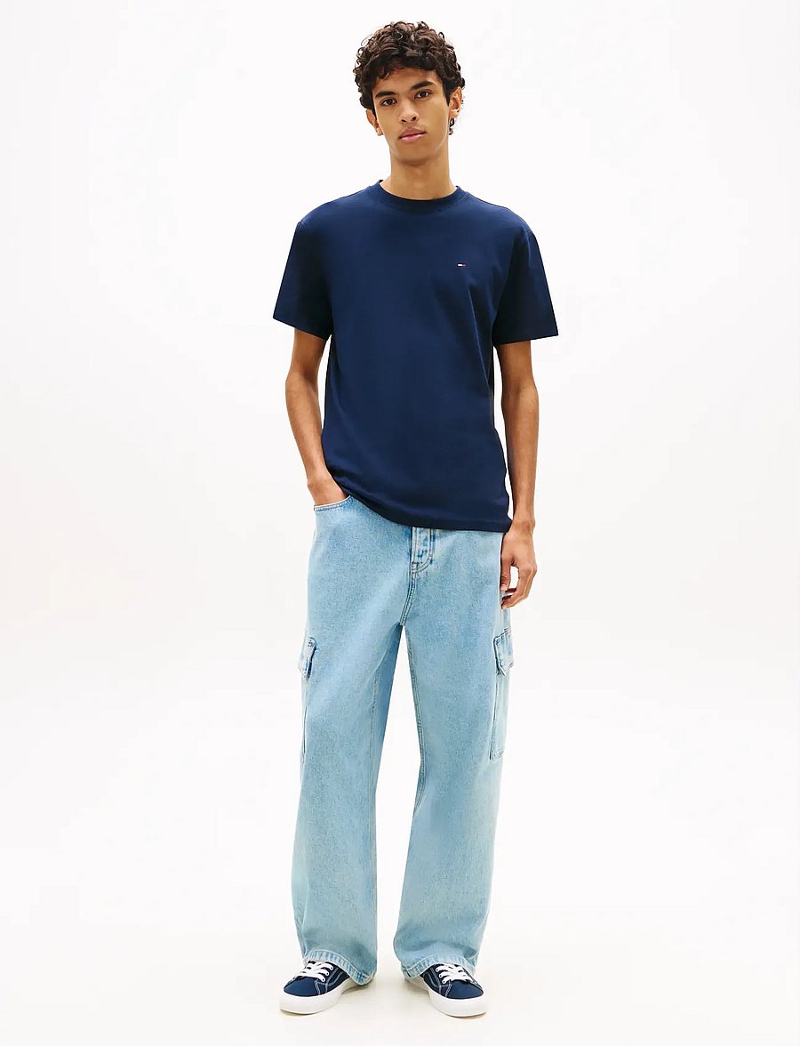 Tommy Jeans - TJM REG SFLAG SS TEE EXT - kurzärmelige t-shirts - dark blue - 3