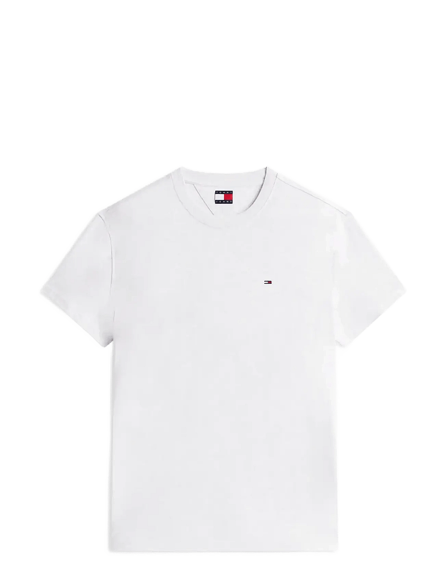 Tommy Jeans - TJM REG SFLAG SS TEE EXT - kortärmade t-shirts - ice grey heather - 1