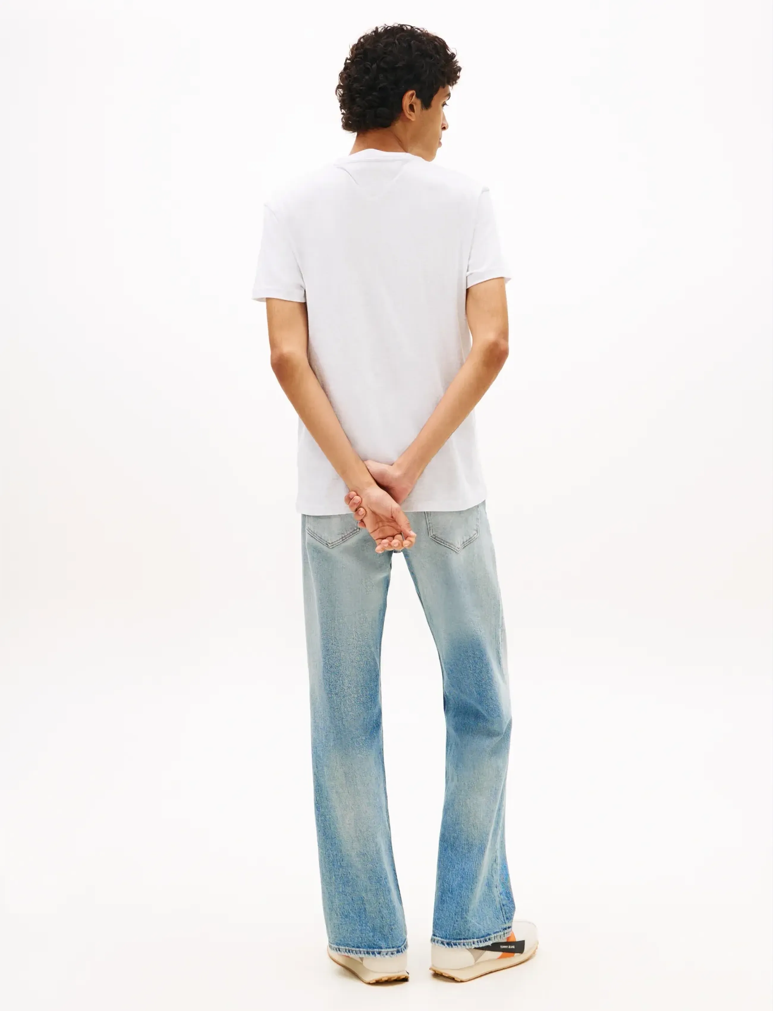 Tommy Jeans - TJM REG SFLAG SS TEE EXT - kortærmede t-shirts - ice grey heather - 2