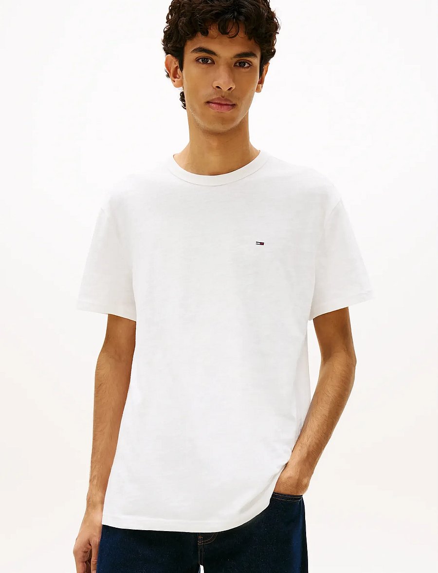 Tommy Jeans - TJM REG SFLAG SLUB SS TEE - lühikeste varrukatega t-särgid - ecru - 0