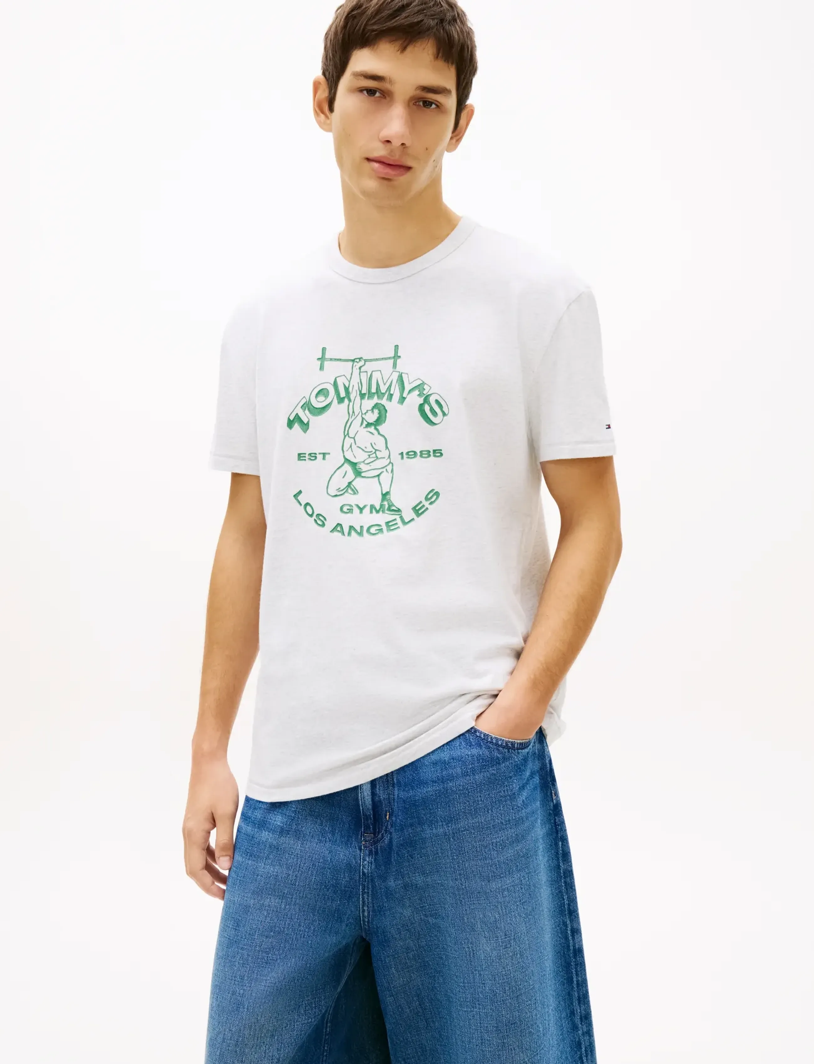Tommy Jeans TJM REG LIFTER SS TEE - Tommy Jeans - ICE GREY HEATHER / grey