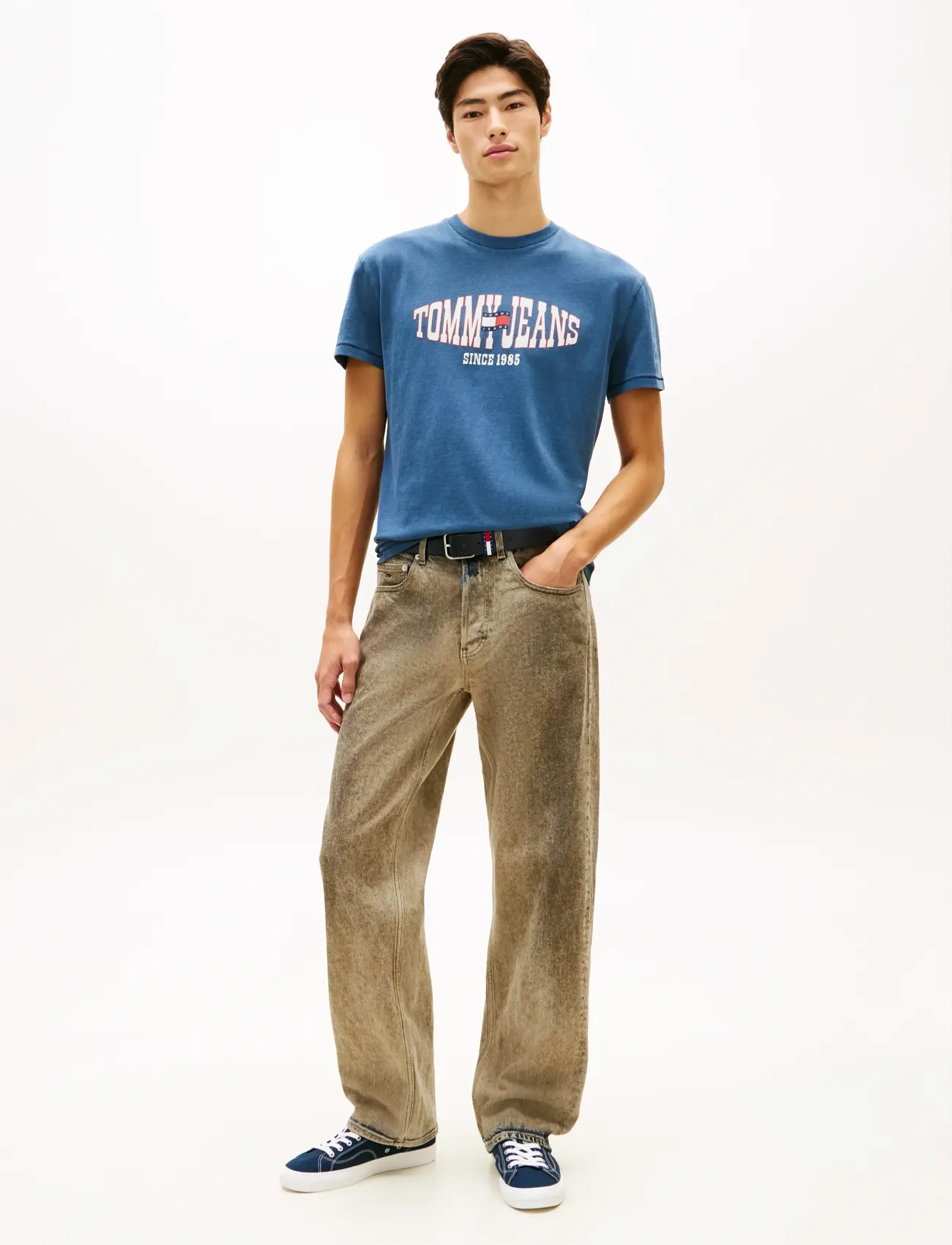 Tommy Jeans - TJM REG LA WAVING FLAG EXT - kurzärmelig - dark night navy - 3